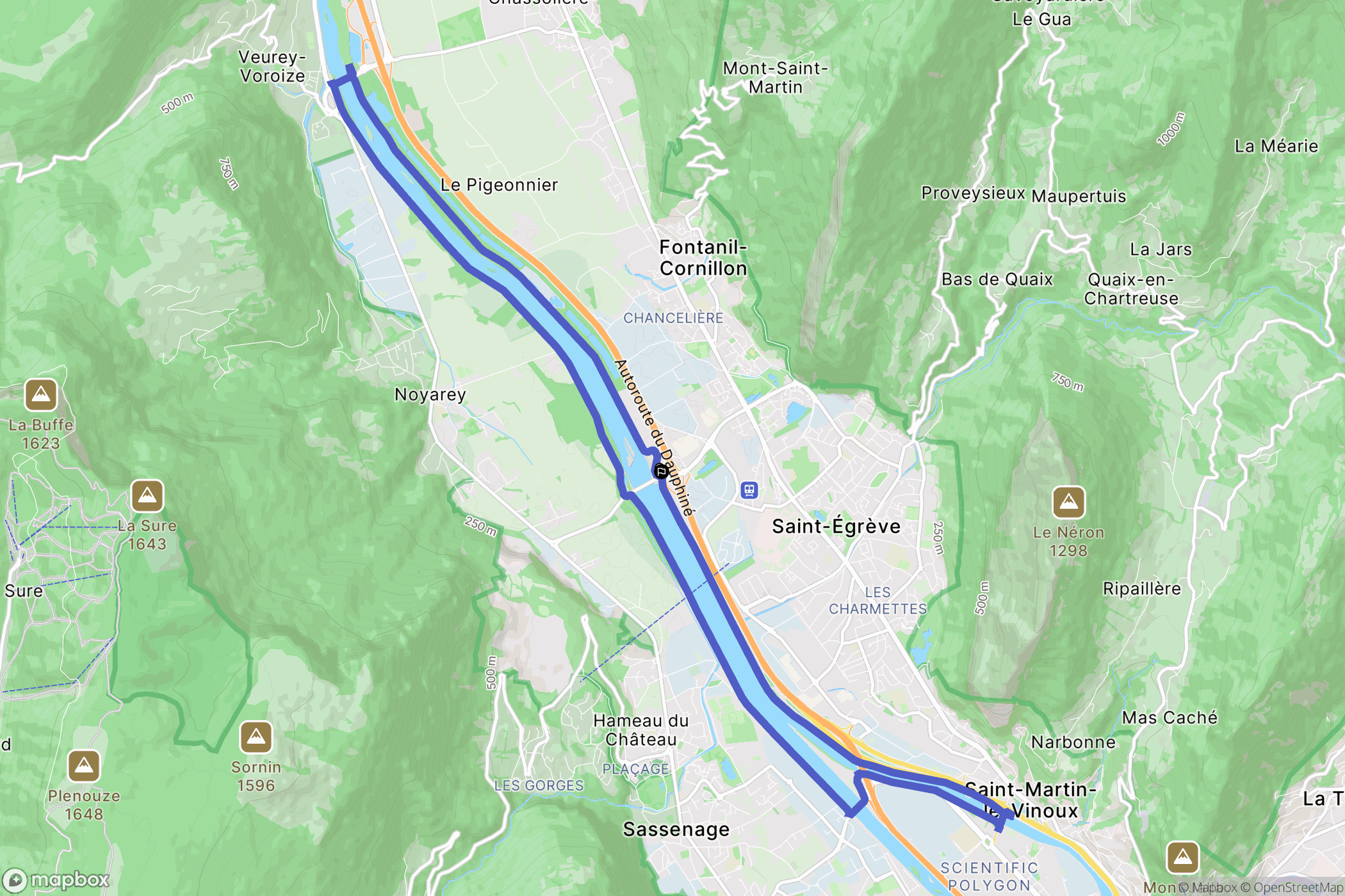 Saint-Égrève : carte du parcours de randonnée - France