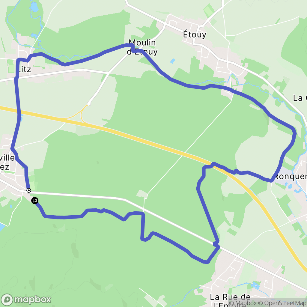 La Neuville-en-Hez : carte du parcours de randonnée - France
