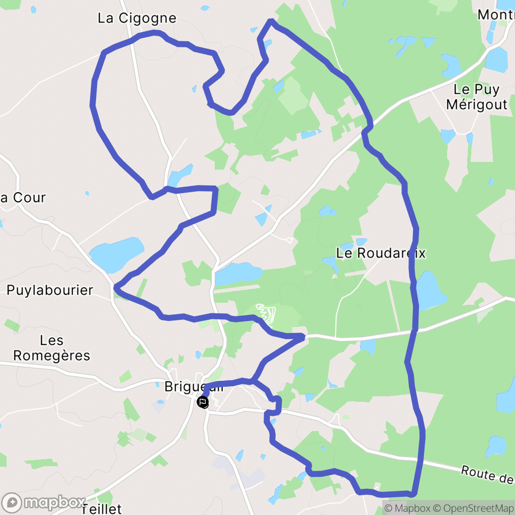 Brigueuil : carte du parcours de randonnée - France