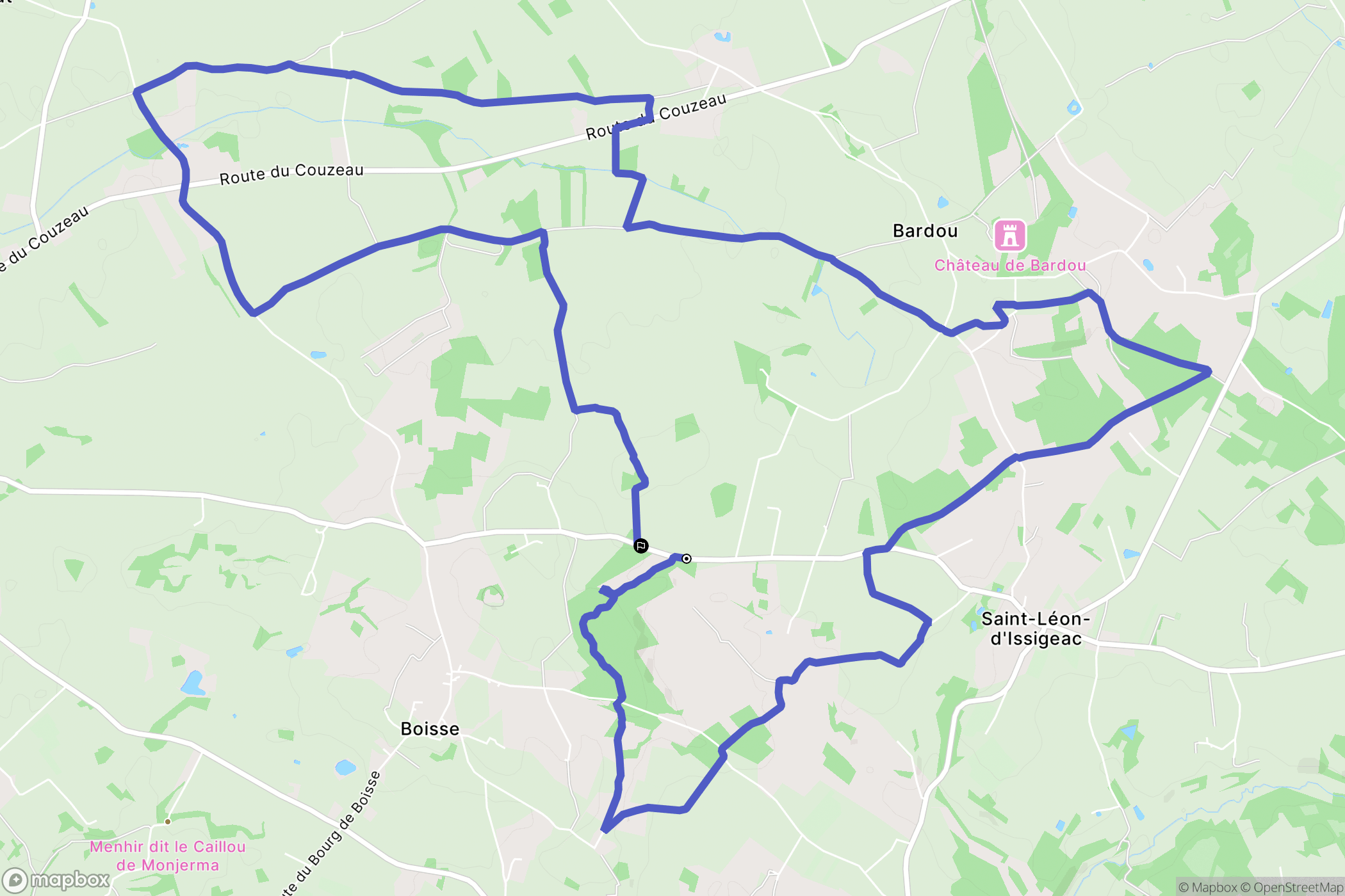 Boisse : carte du parcours de randonnée - France