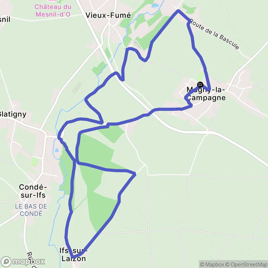 Mézidon Vallée d'Auge : carte du parcours de randonnée - France