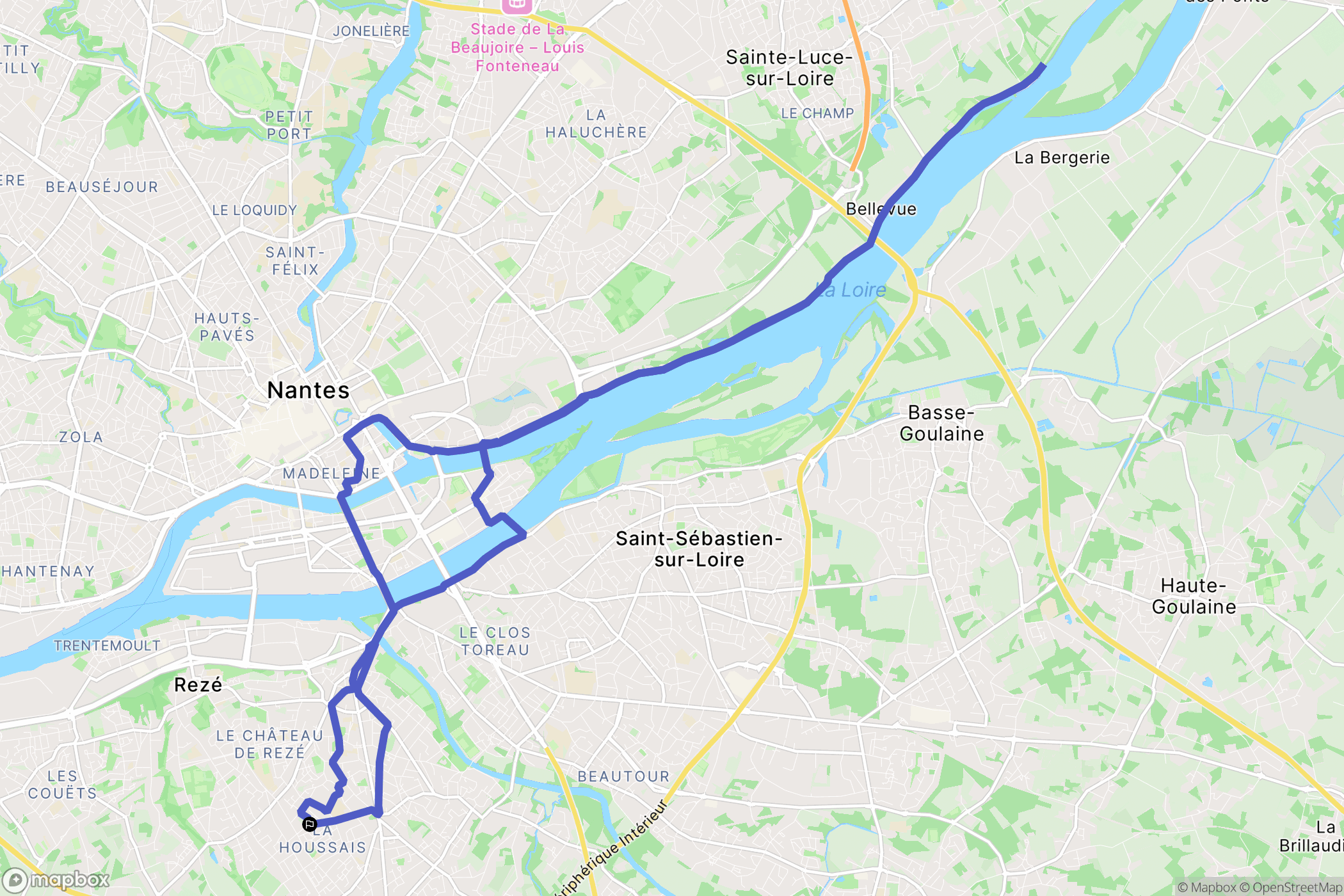 Rezé : carte du parcours de randonnée - France