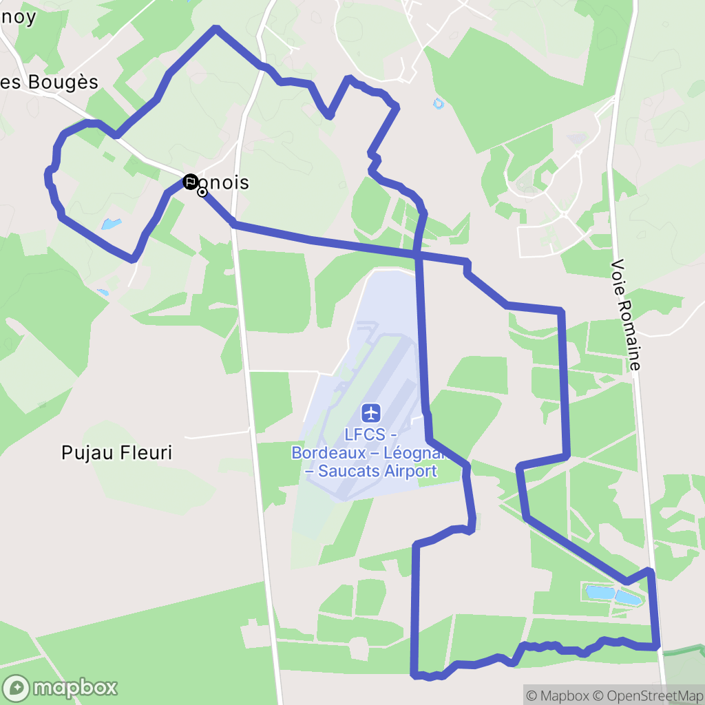 Léognan : carte du parcours de randonnée - France