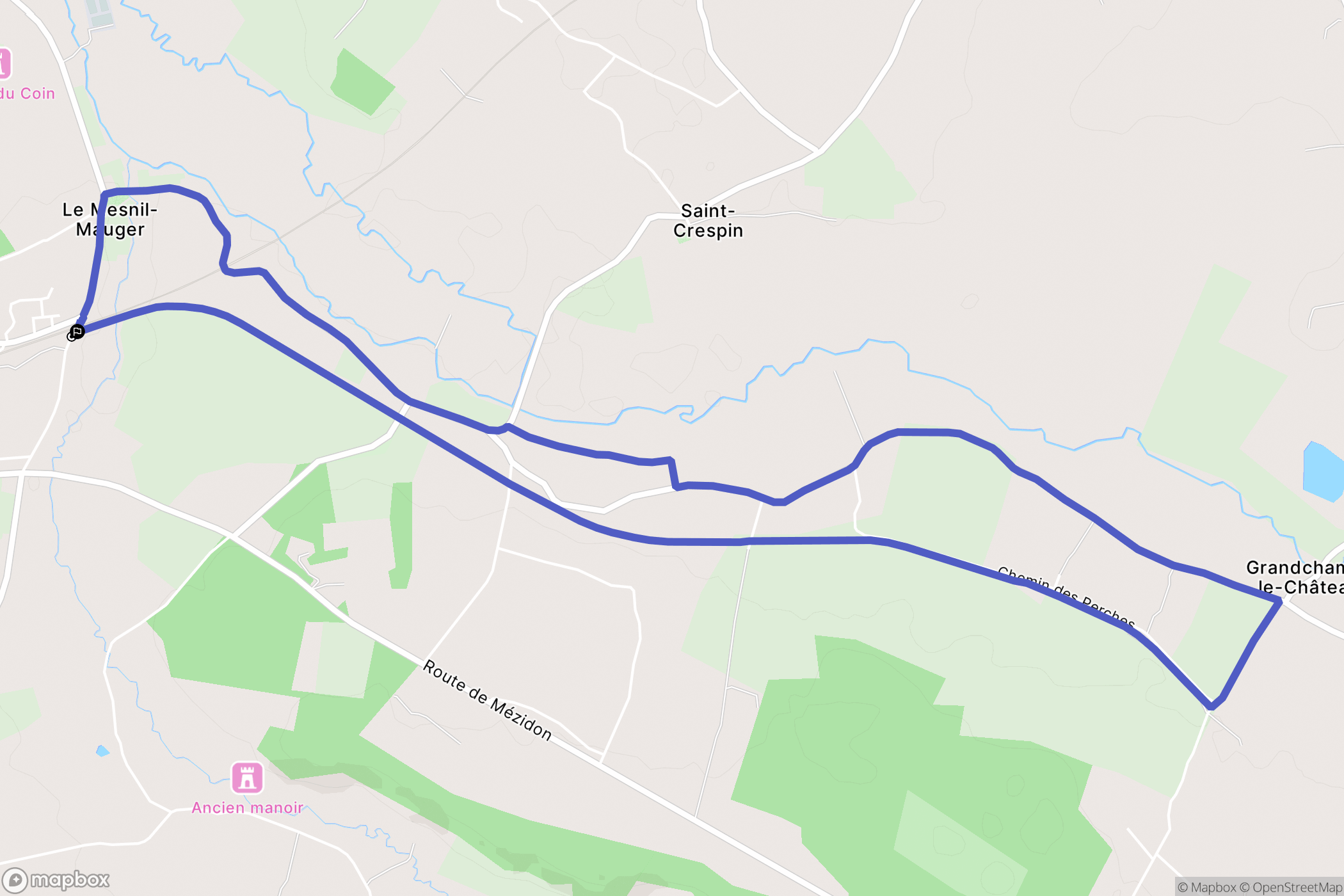 Mézidon Vallée d'Auge : carte du parcours de randonnée - France