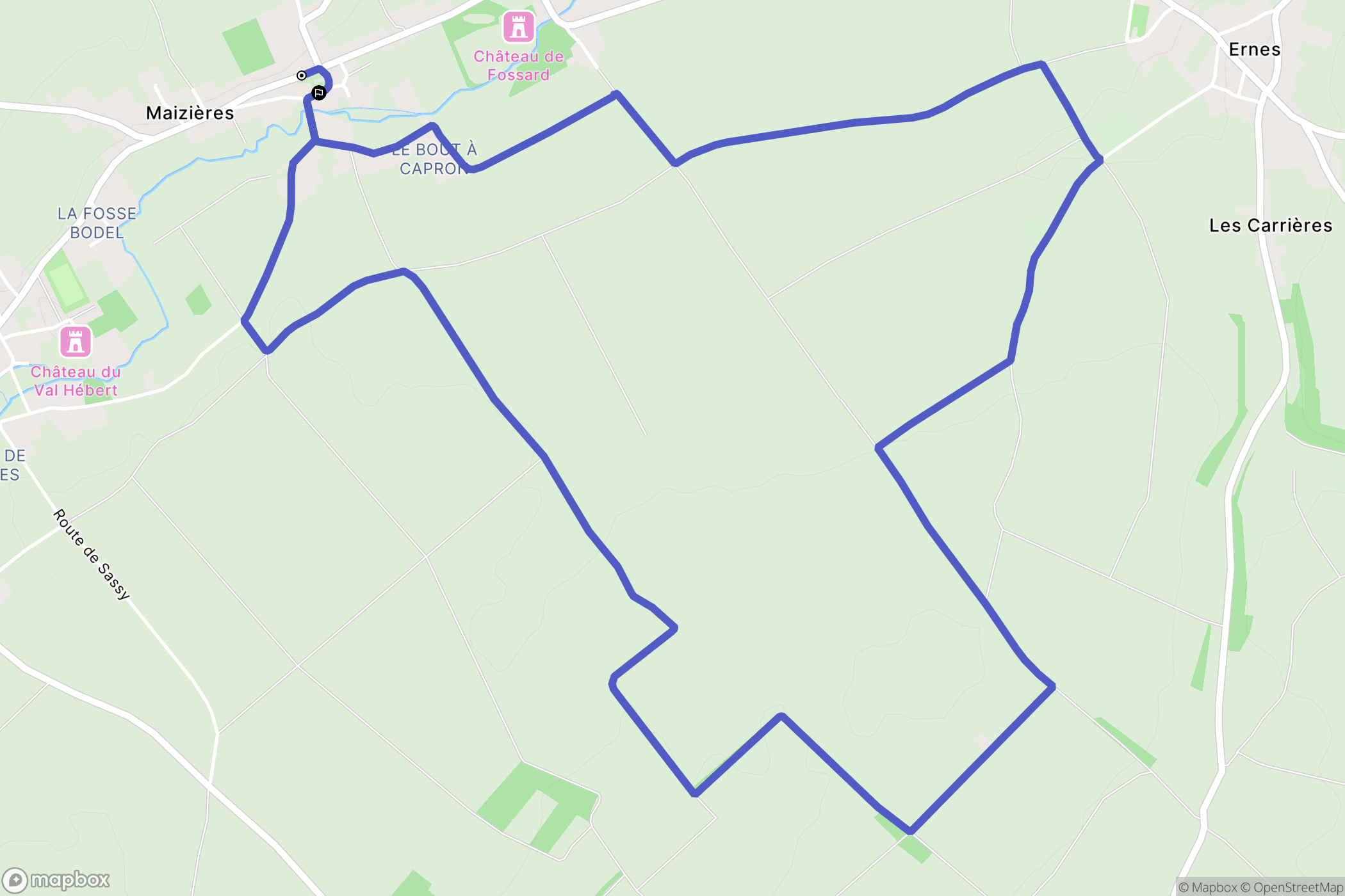 Maizières : carte du parcours de randonnée - France