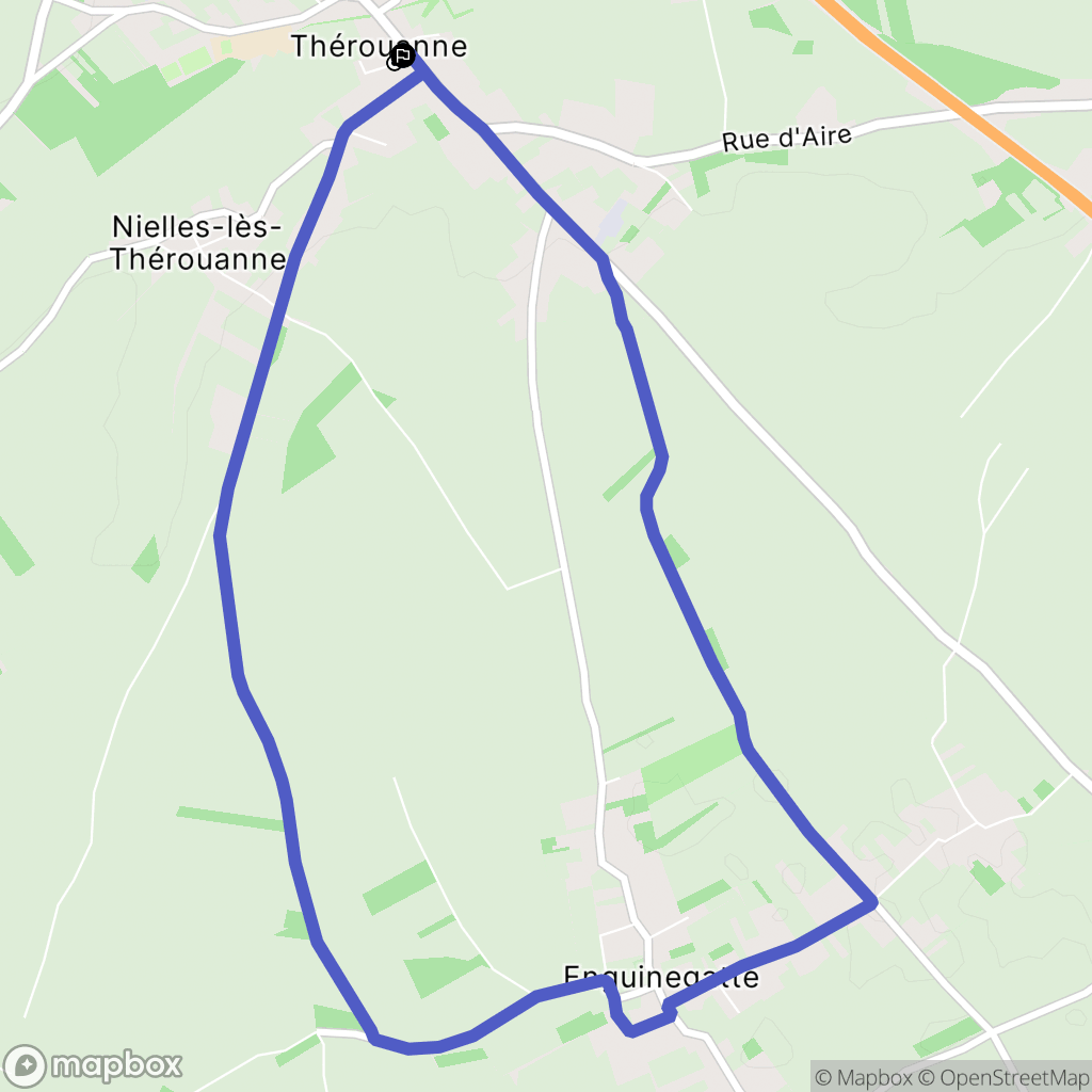 Thérouanne : carte du parcours de randonnée - France