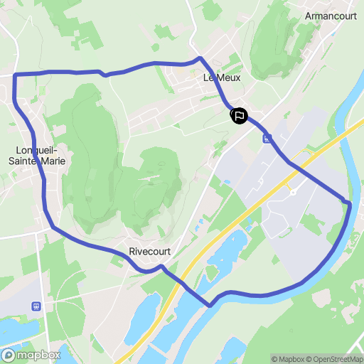 Le Meux : carte du parcours de randonnée - France