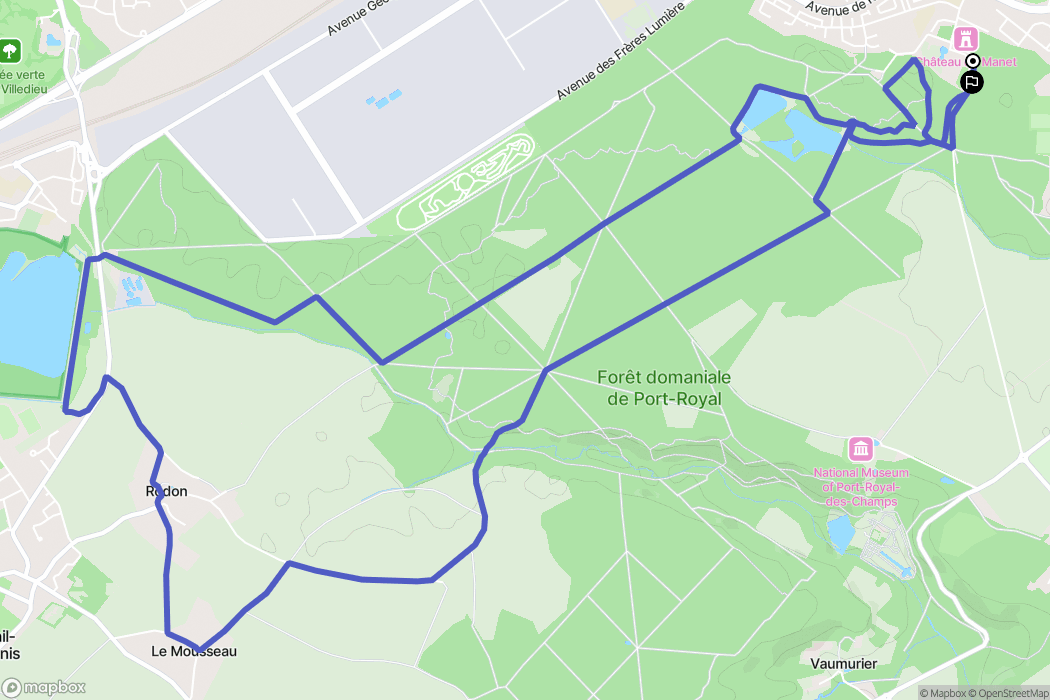 Montigny-le-Bretonneux : carte du parcours de randonnée - France