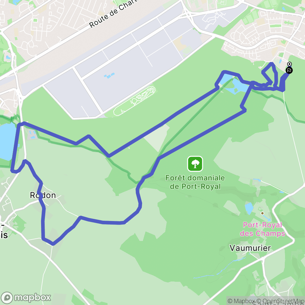 Montigny-le-Bretonneux : carte du parcours de randonnée - France