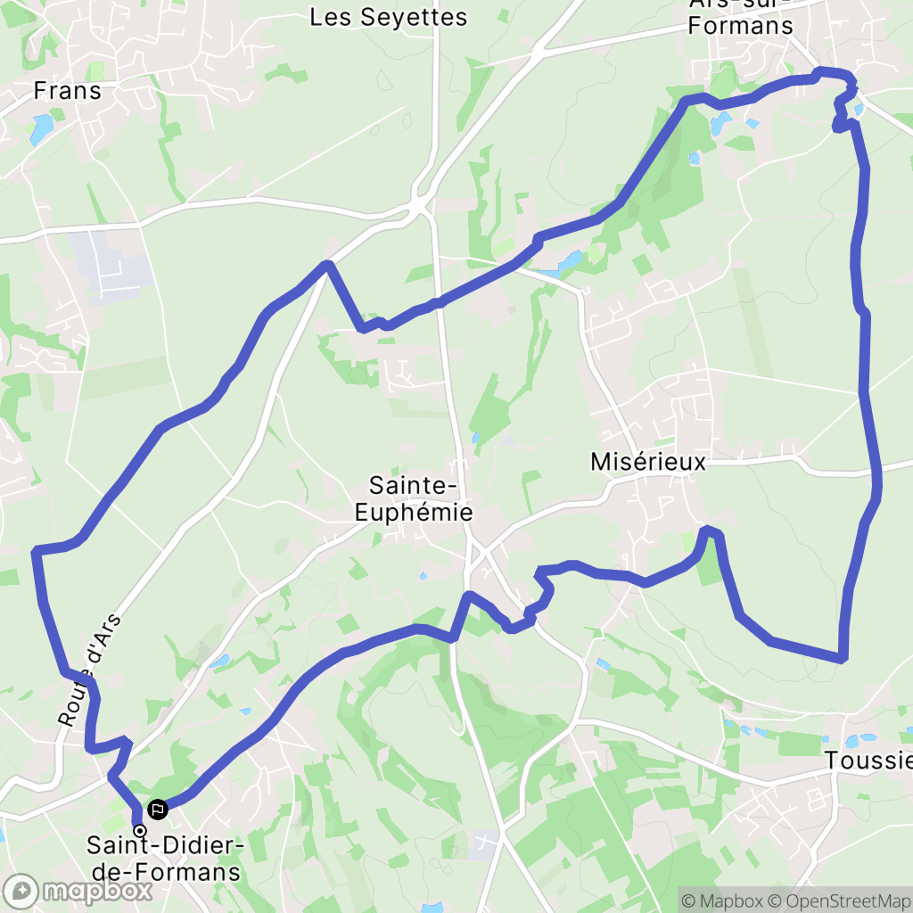 Saint-Didier-de-Formans : carte du parcours de randonnée - France