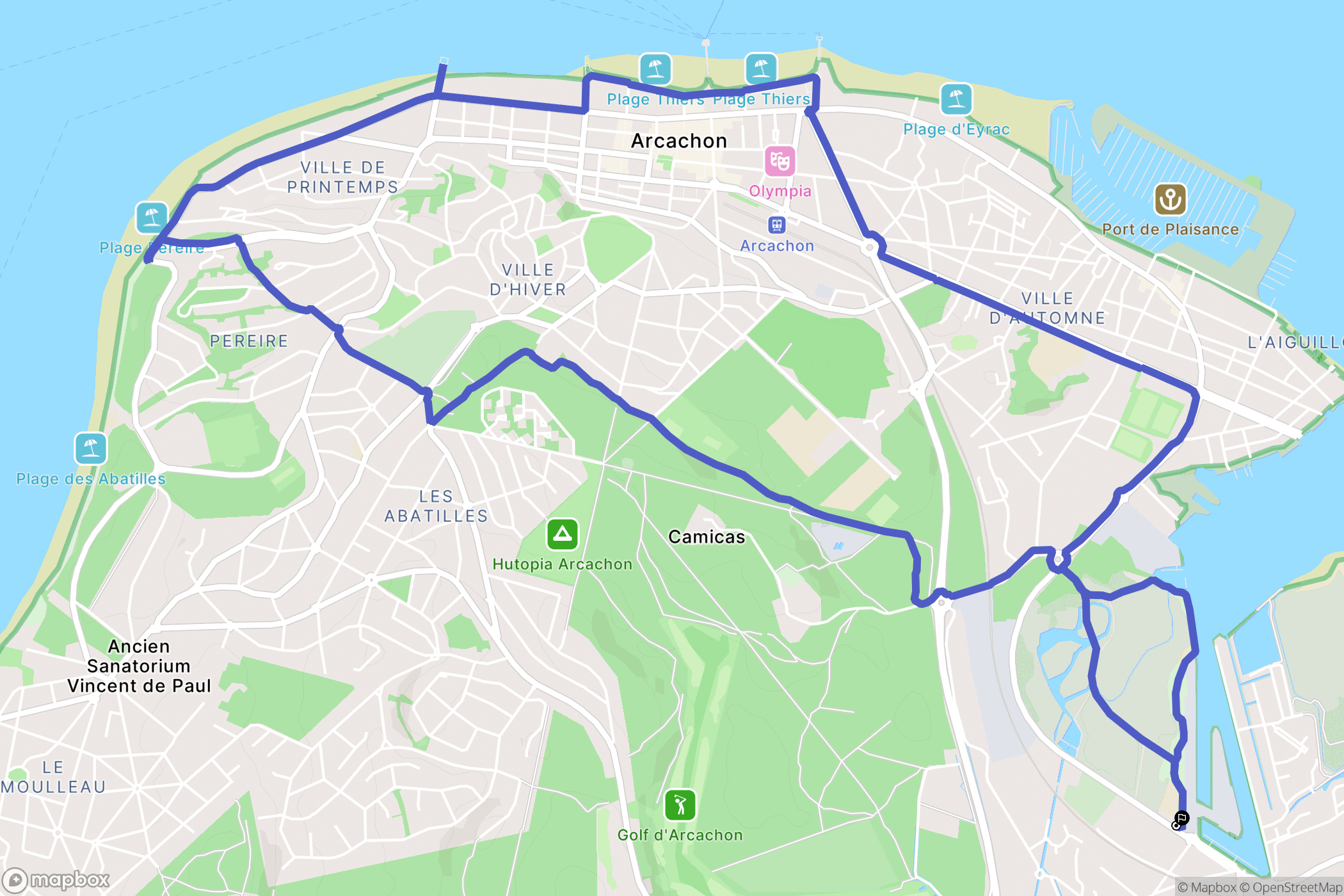 La Teste-de-Buch : carte du parcours de randonnée - France