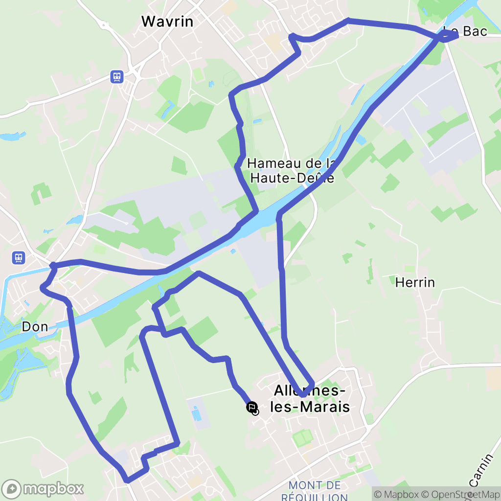 Allennes-les-Marais : carte du parcours de randonnée - France