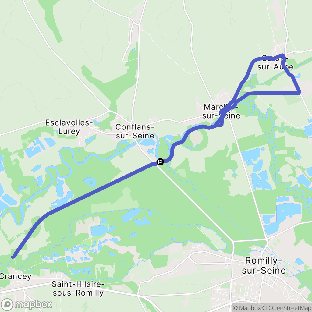 Conflans-sur-Seine : carte du parcours de randonnée - France