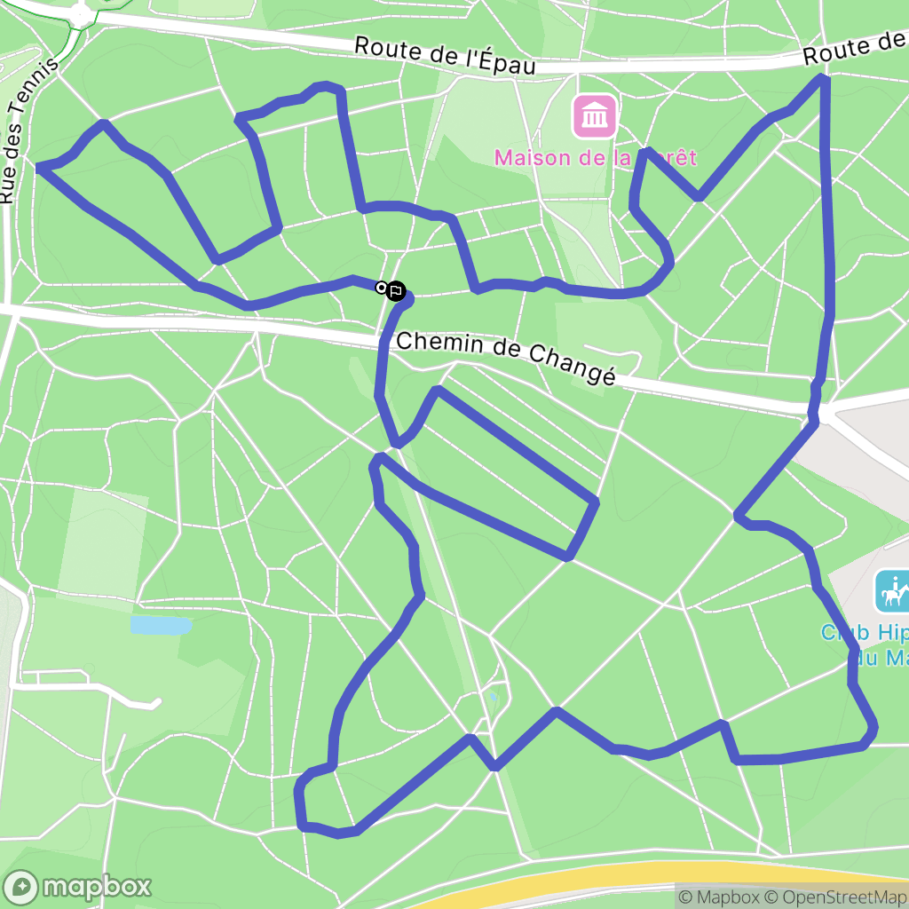 Changé : carte du parcours de randonnée - France