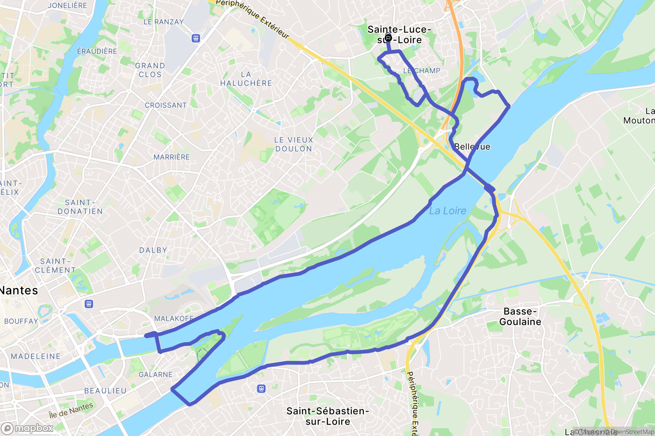 Sainte-Luce-sur-Loire : carte du parcours de randonnée - France