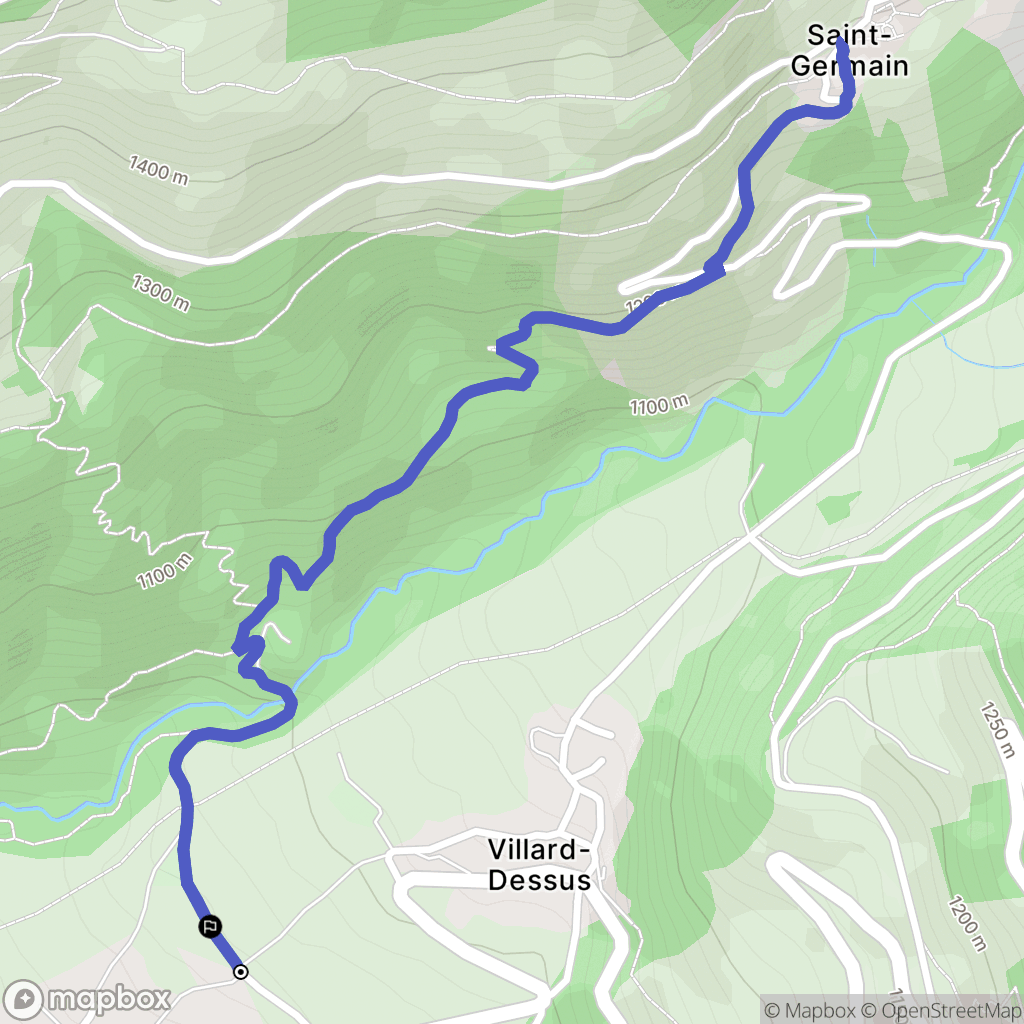 Séez : carte du parcours de randonnée - France