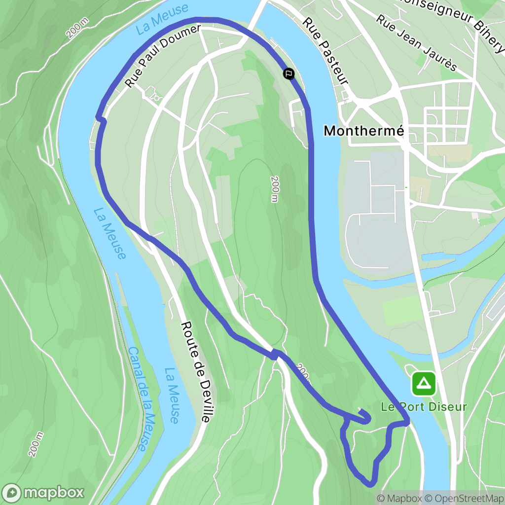 Monthermé : carte du parcours de randonnée - France