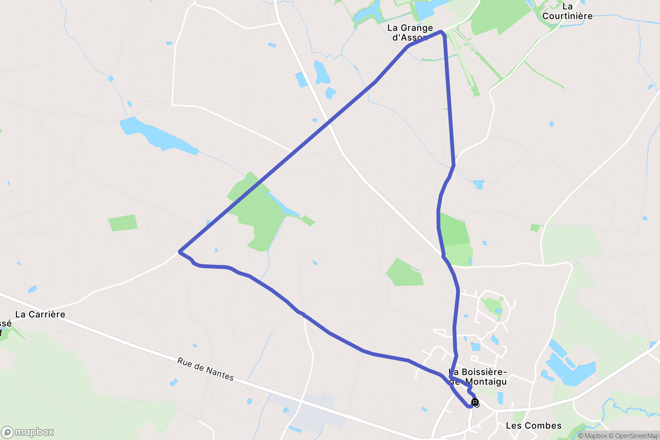 La Boissière-de-Montaigu : carte du parcours de randonnée - France