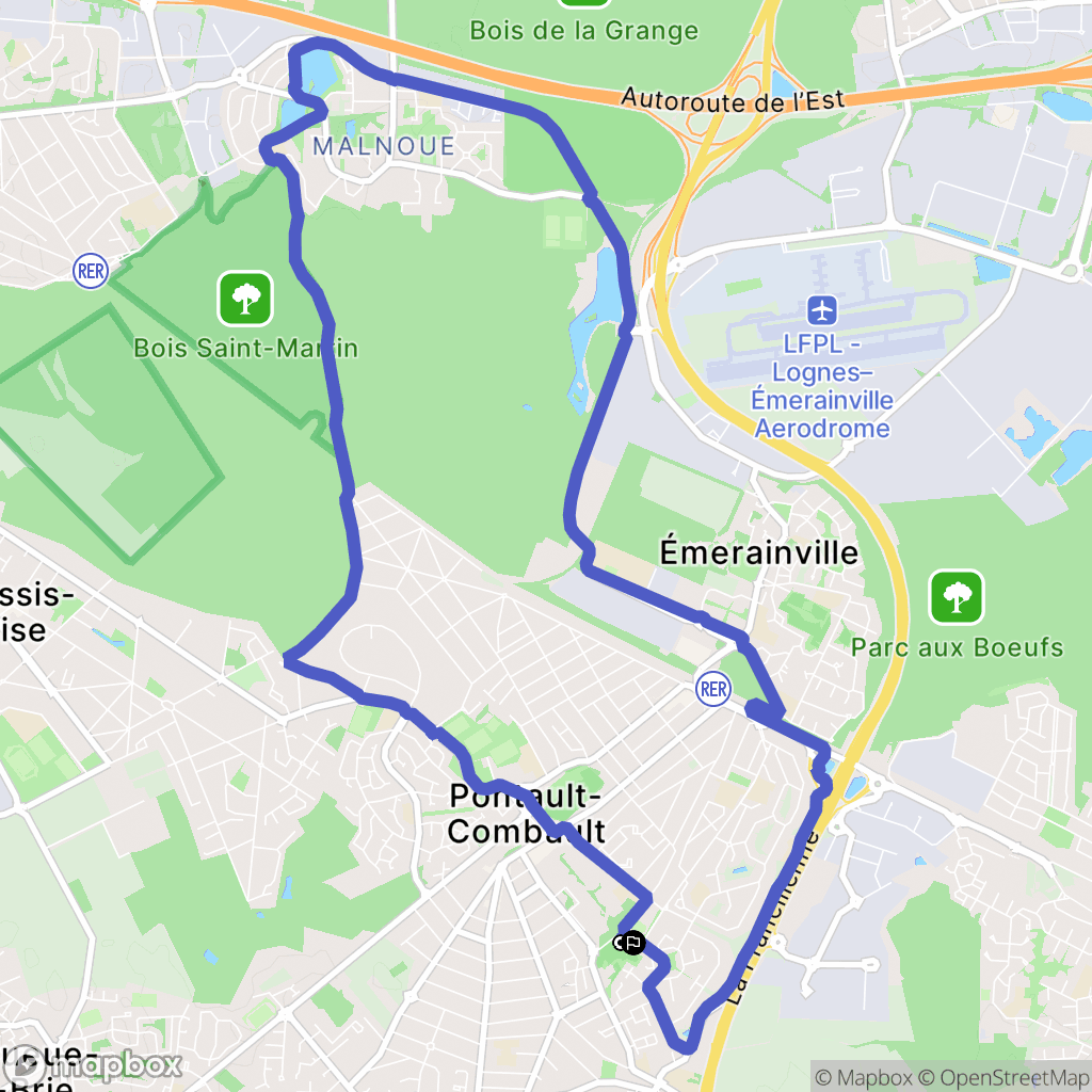 Pontault-Combault : carte du parcours de randonnée - France