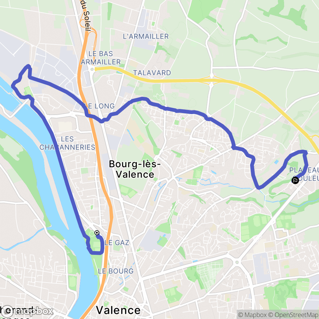 Bourg-lès-Valence : carte du parcours de randonnée - France