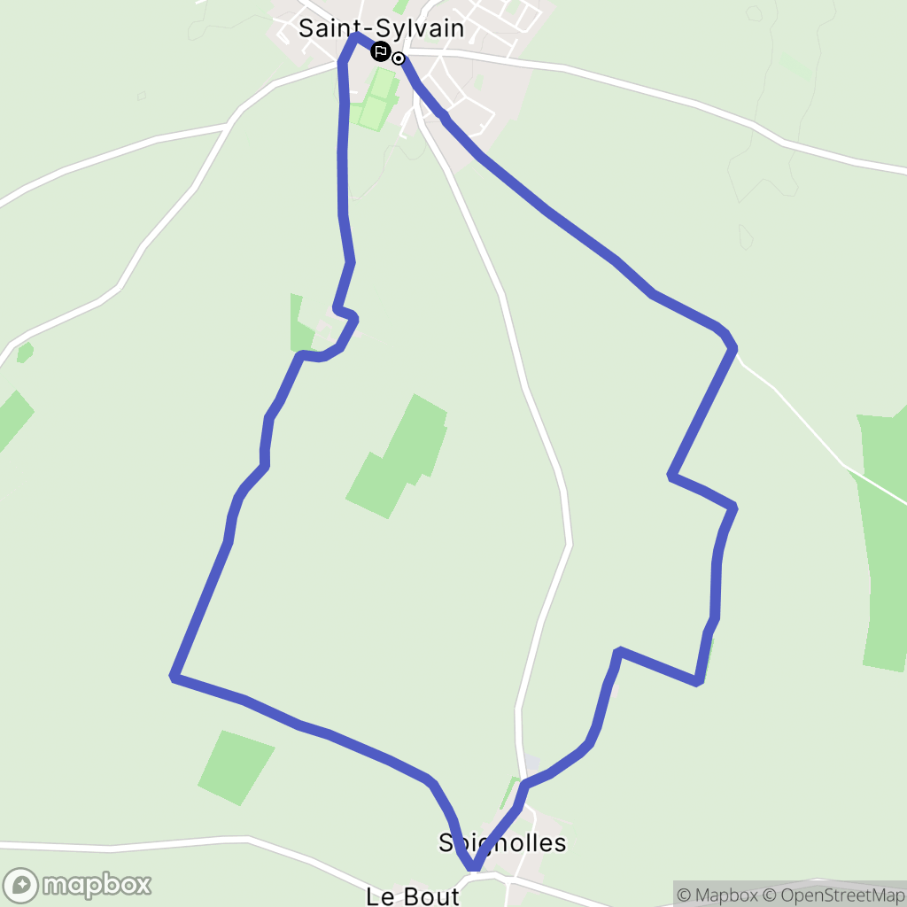 Saint-Sylvain : carte du parcours de randonnée - France