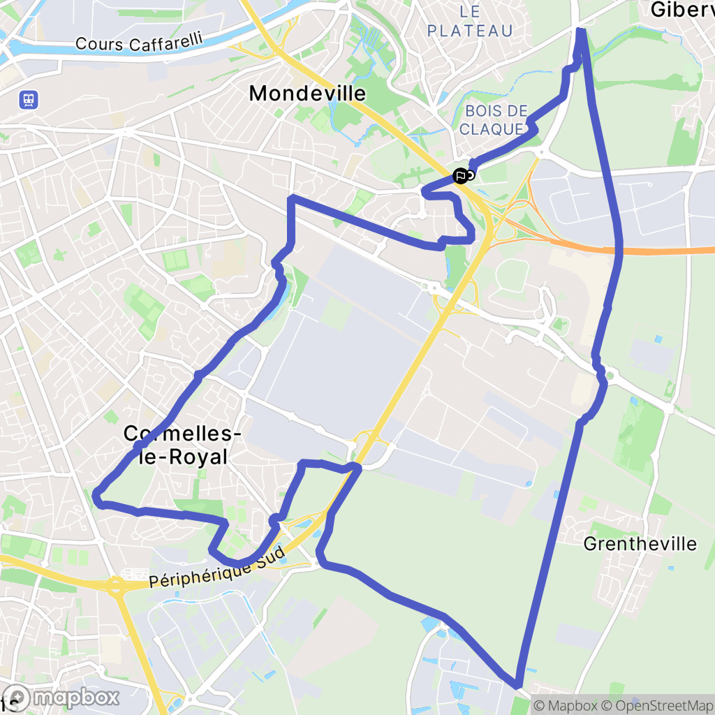 Mondeville : carte du parcours de randonnée - France