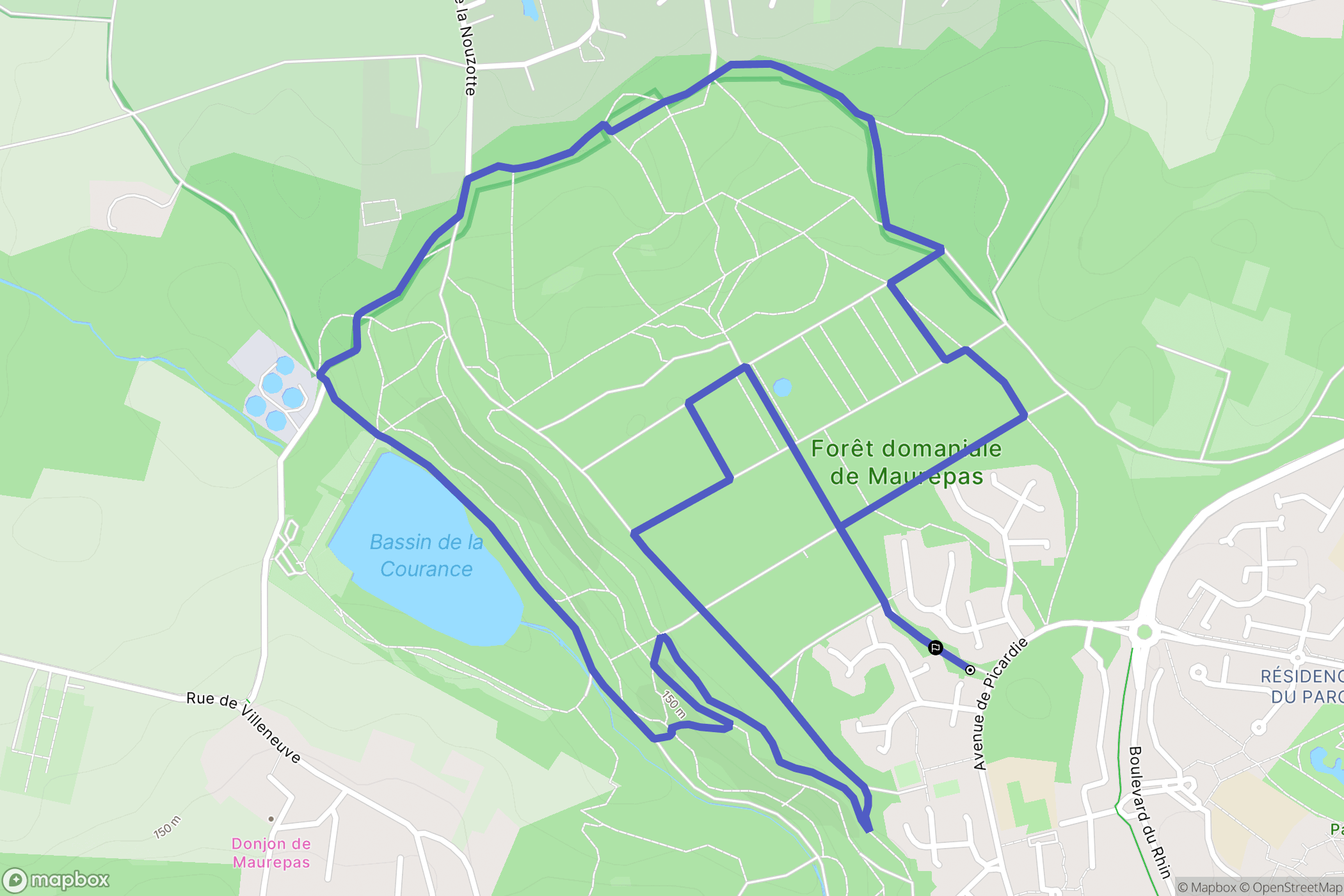 Maurepas : carte du parcours de randonnée - France