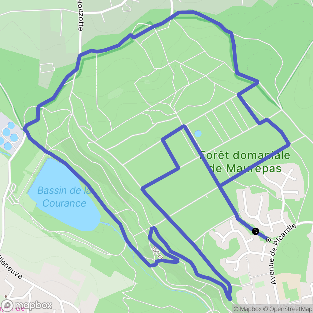 Maurepas : carte du parcours de randonnée - France