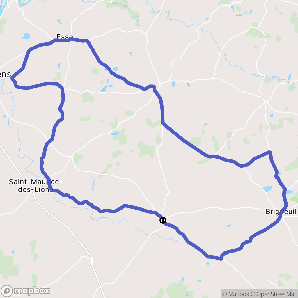 Saulgond : carte du parcours de randonnée - France