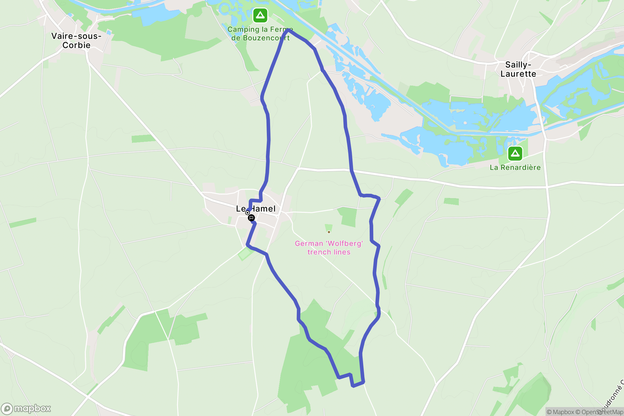 Le Hamel : carte du parcours de randonnée - France