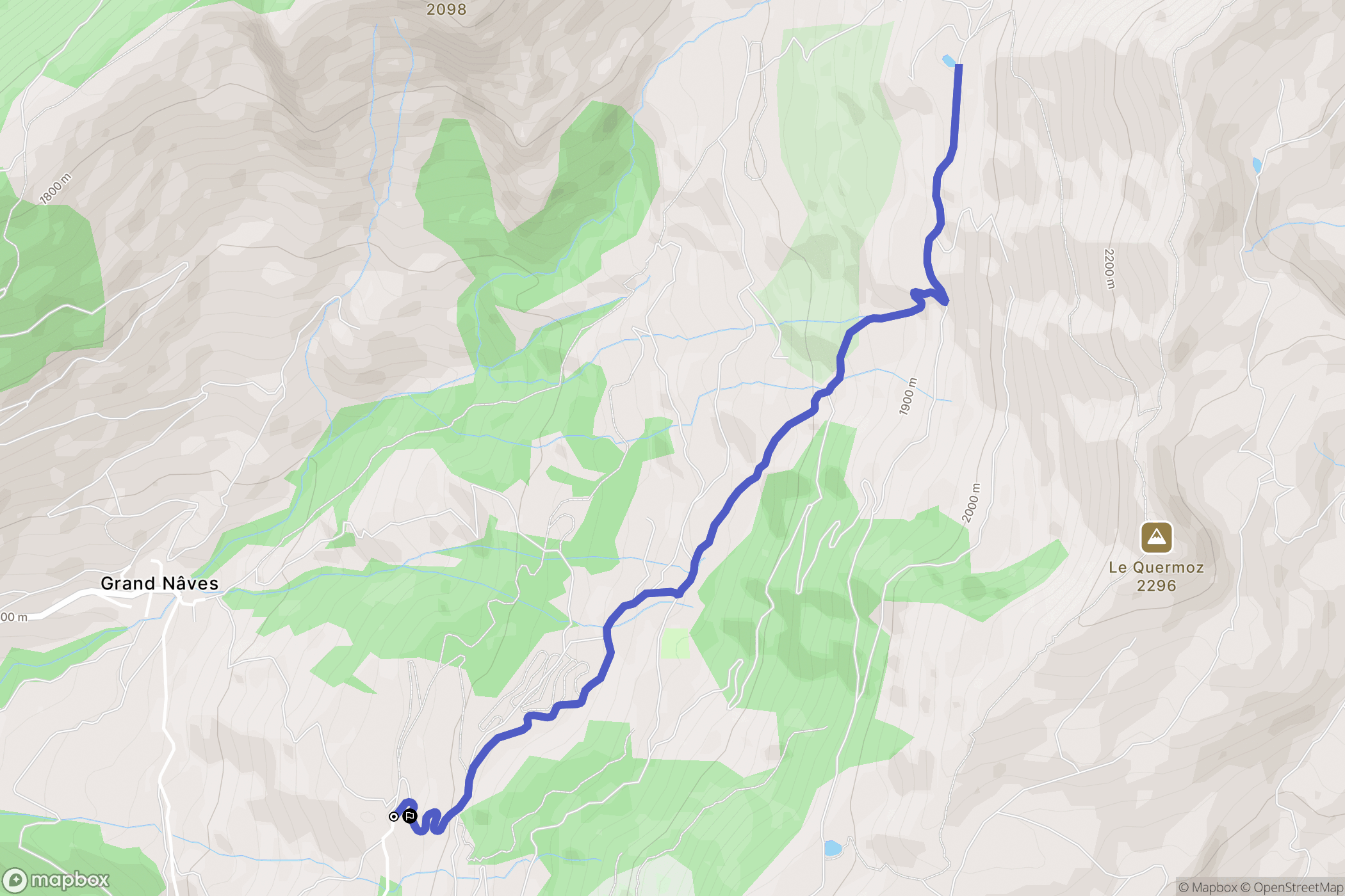 La Léchère : carte du parcours de randonnée - France