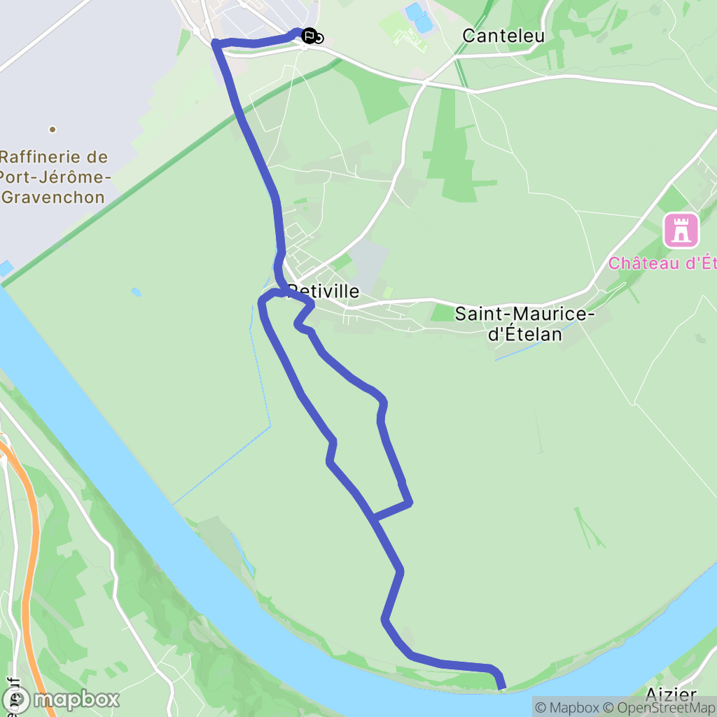 Port-Jérôme-sur-Seine : carte du parcours de randonnée - France