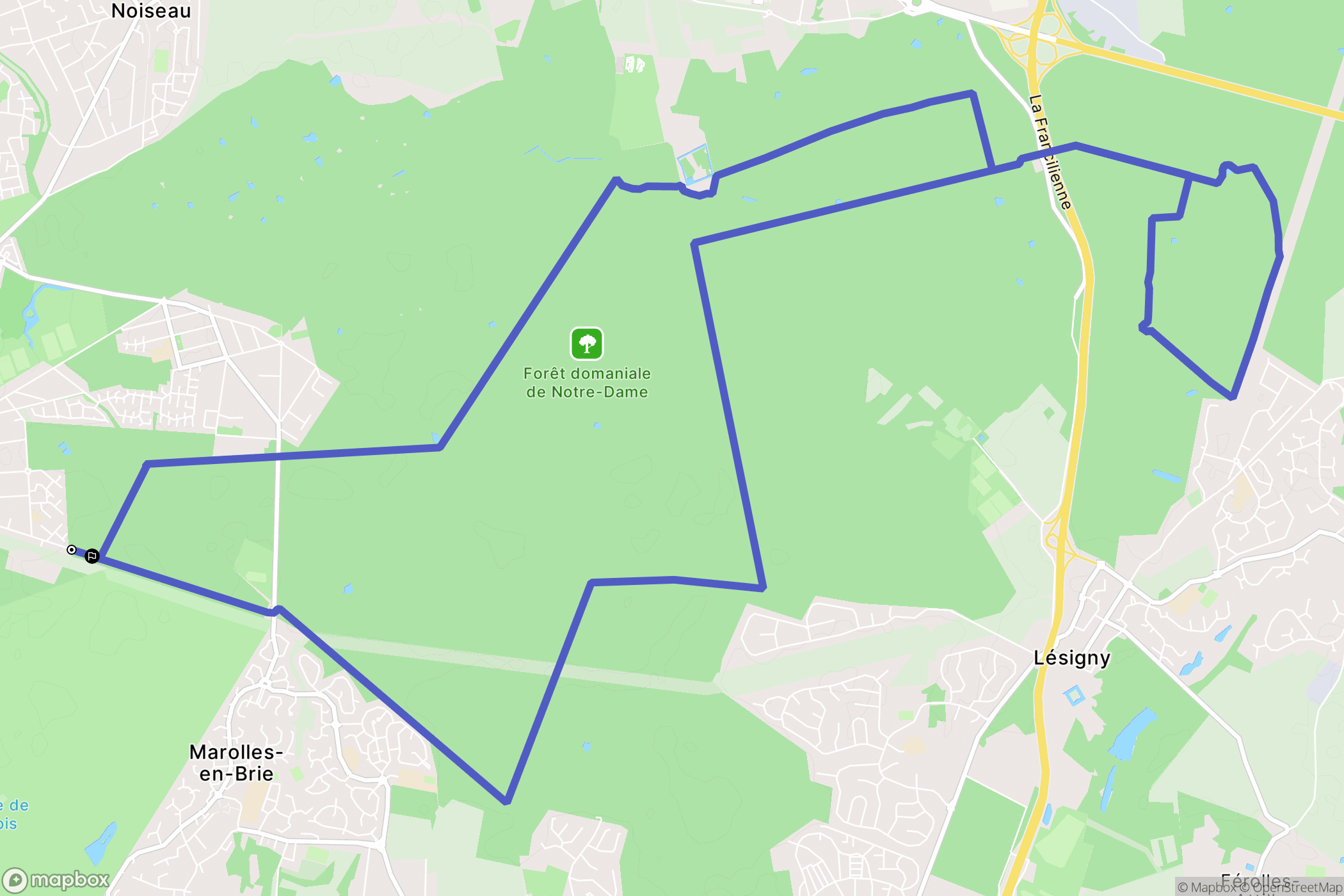 Boissy-Saint-Léger : carte du parcours de randonnée - France