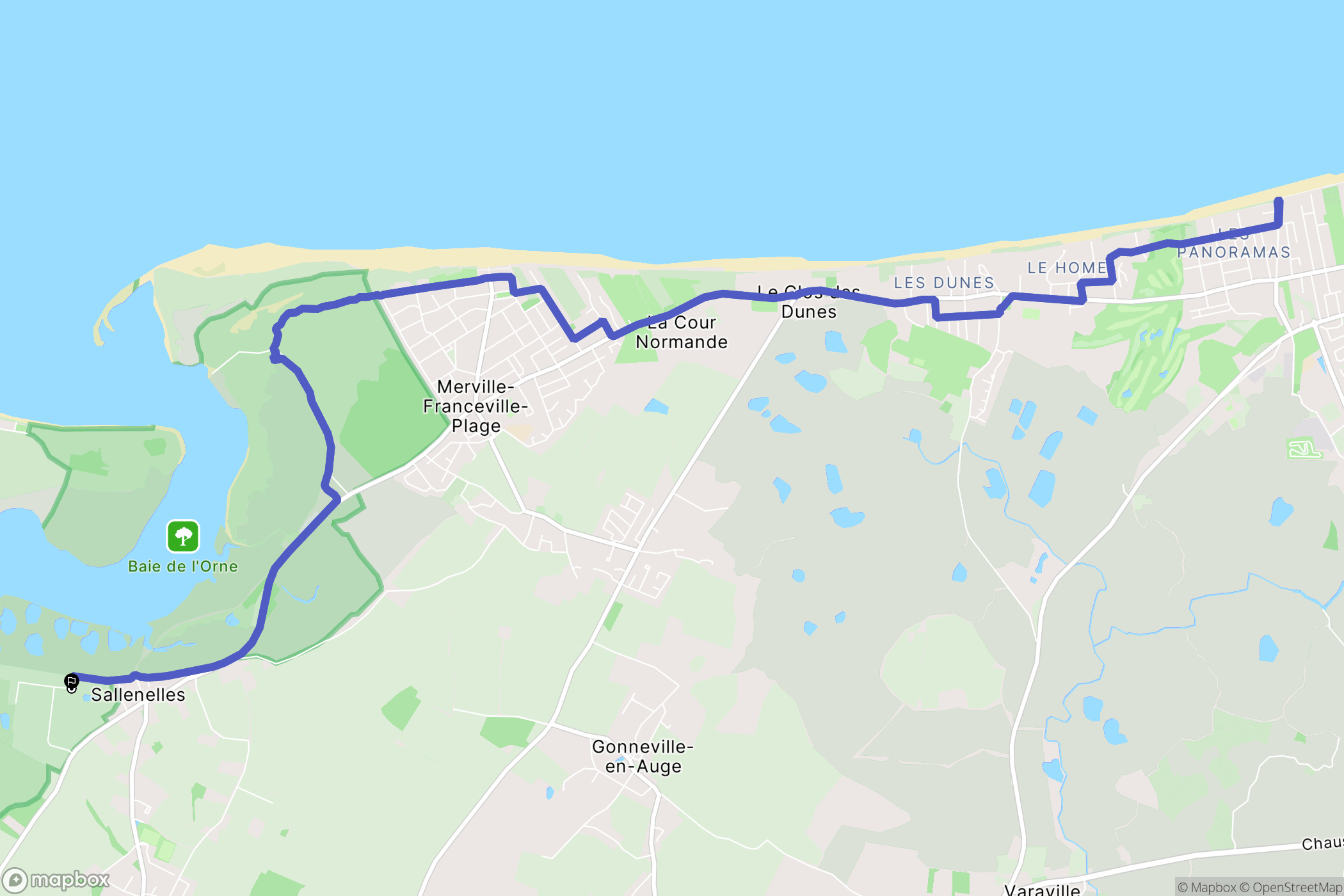Sallenelles : carte du parcours de randonnée - France