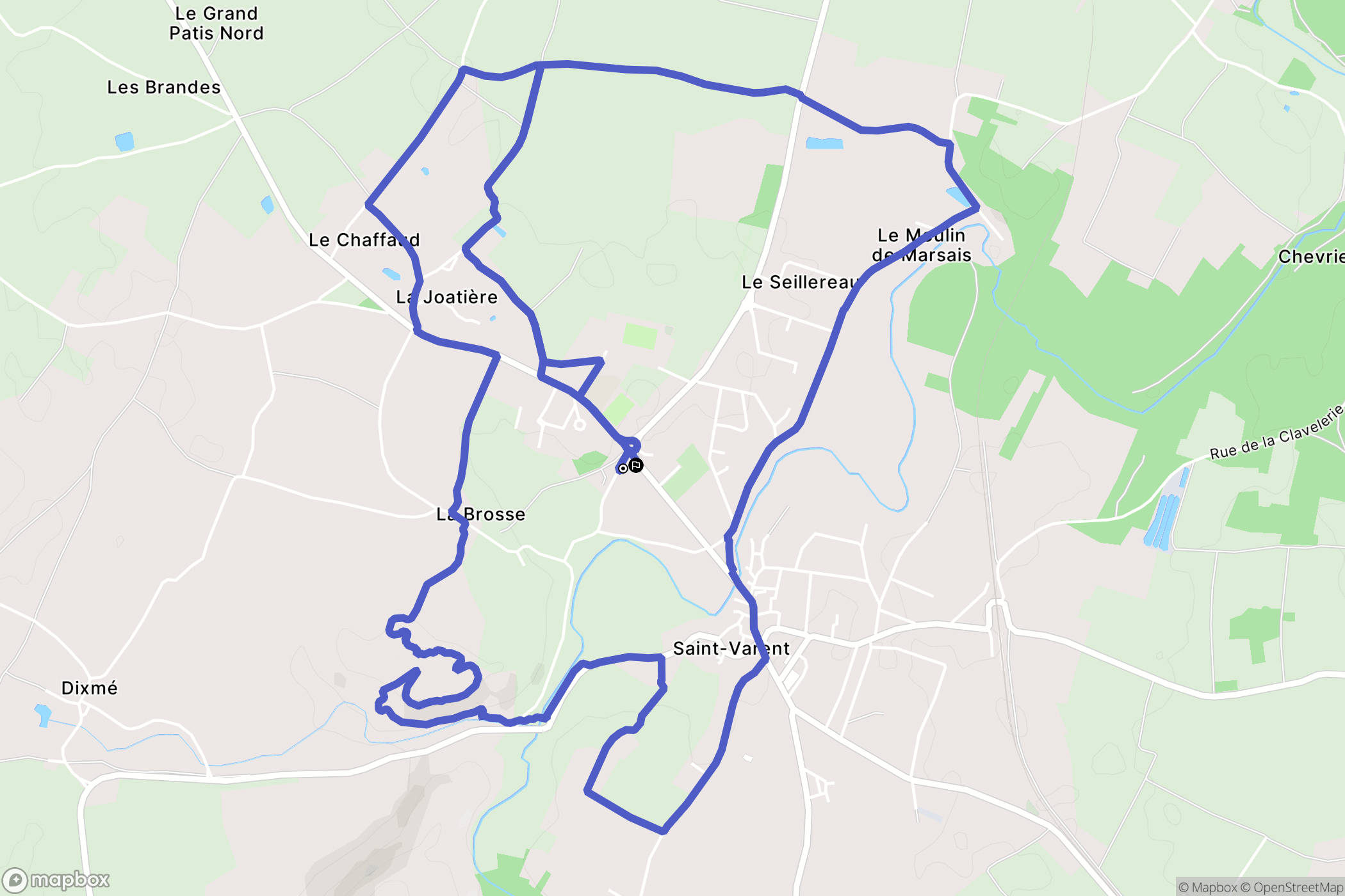 Saint-Varent : carte du parcours de randonnée - France