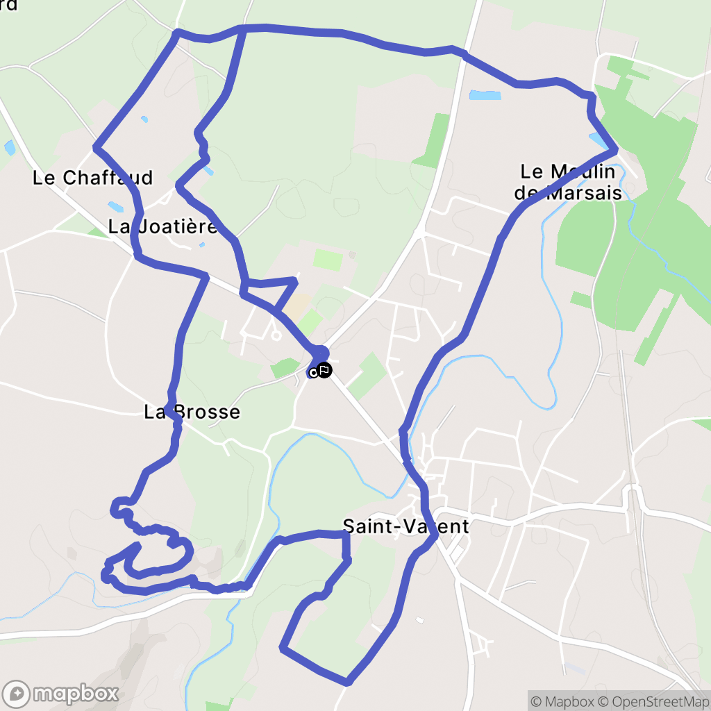 Saint-Varent : carte du parcours de randonnée - France