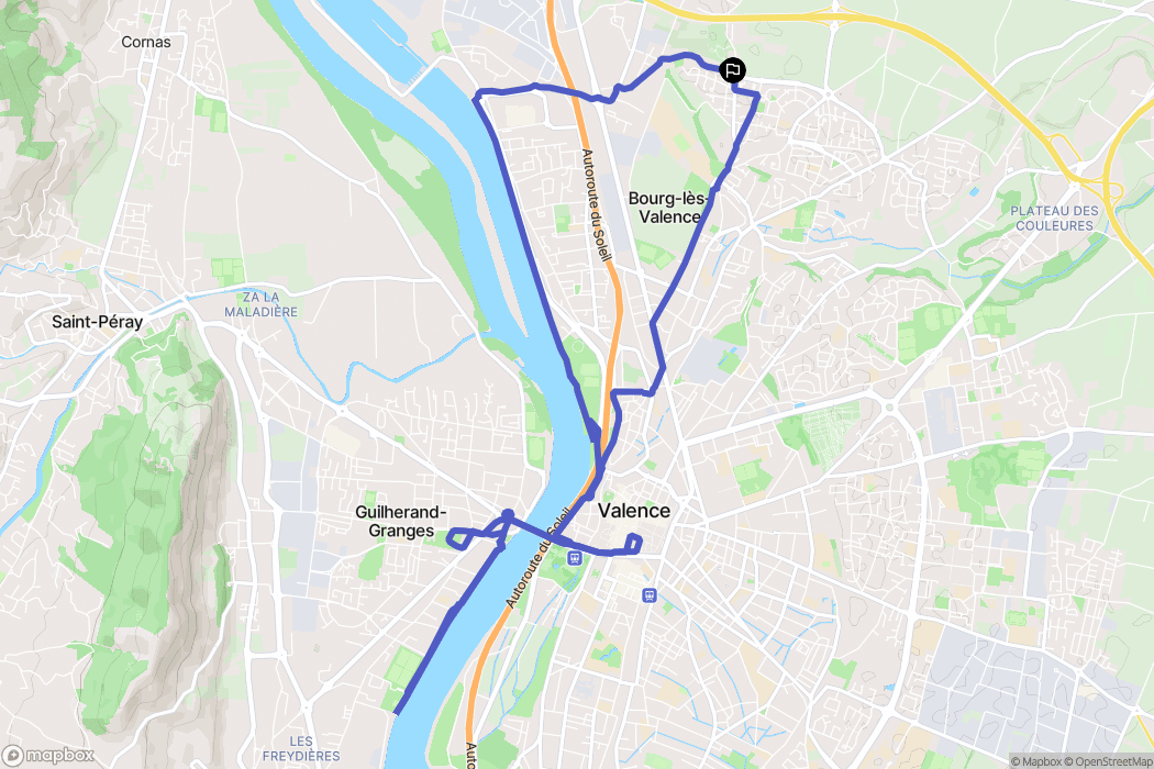 Bourg-lès-Valence : carte du parcours de randonnée - France