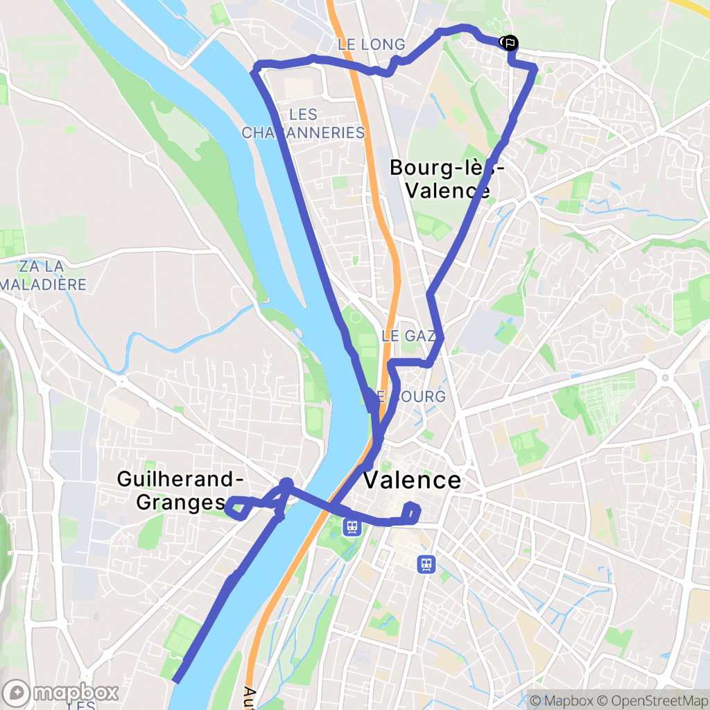 Bourg-lès-Valence : carte du parcours de randonnée - France