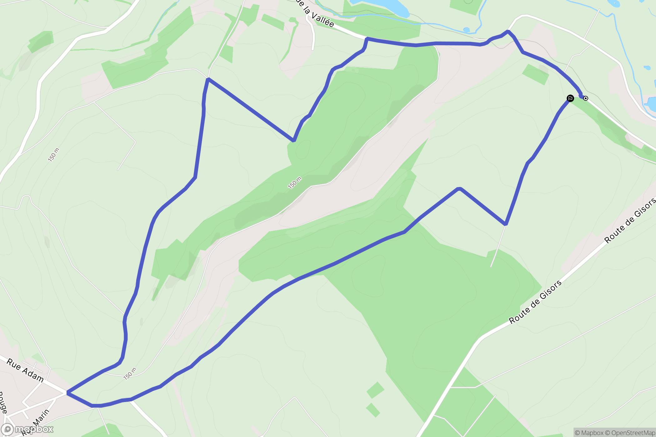 Crillon : carte du parcours de randonnée - France