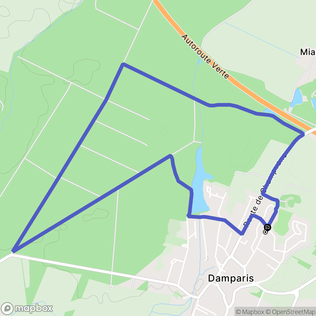 Damparis : carte du parcours de randonnée - France