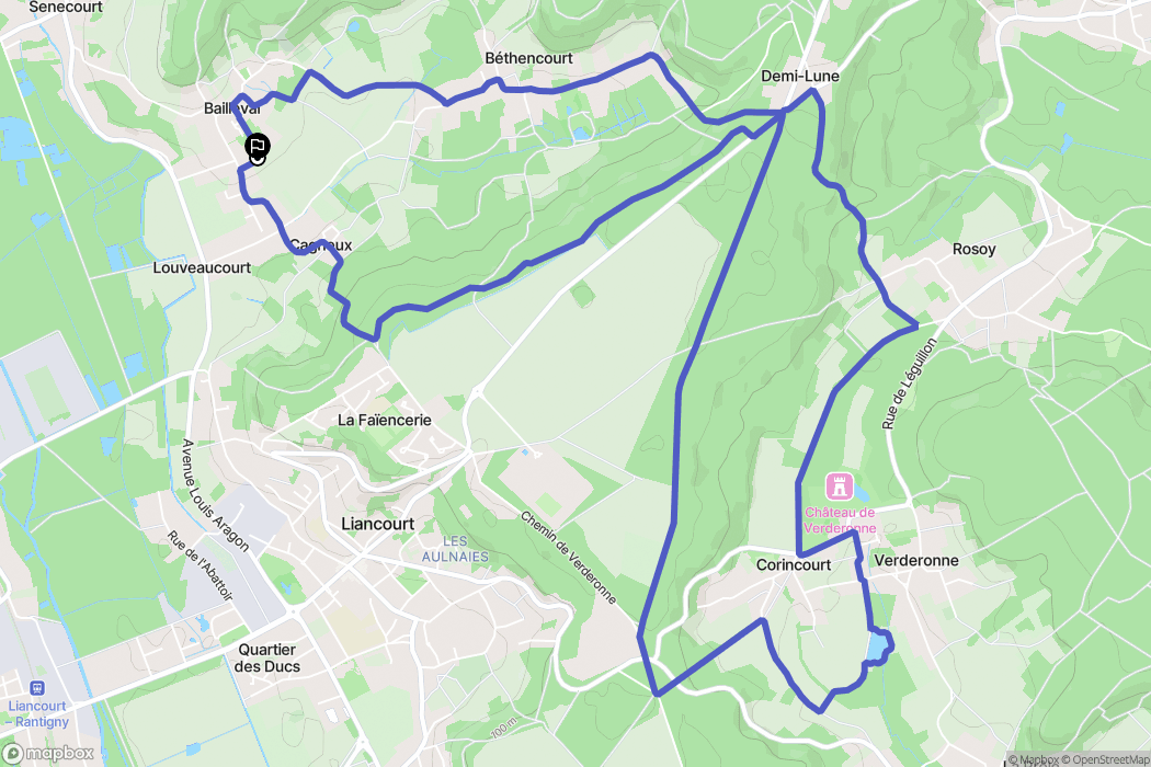 Bailleval : carte du parcours de randonnée - France