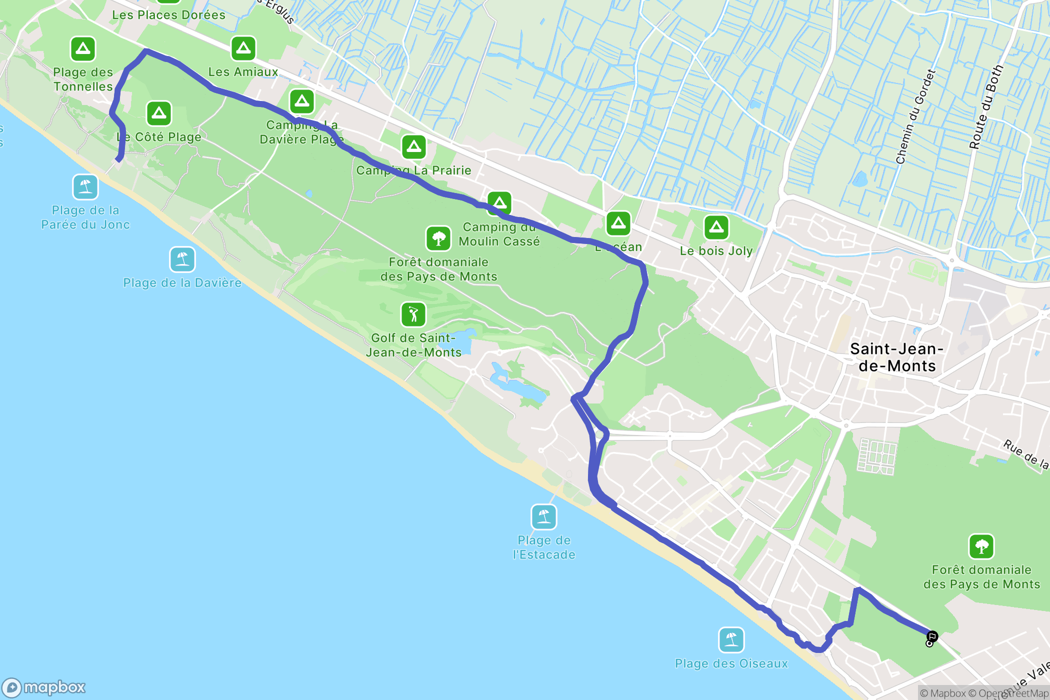Saint-Jean-de-Monts : carte du parcours de randonnée - France