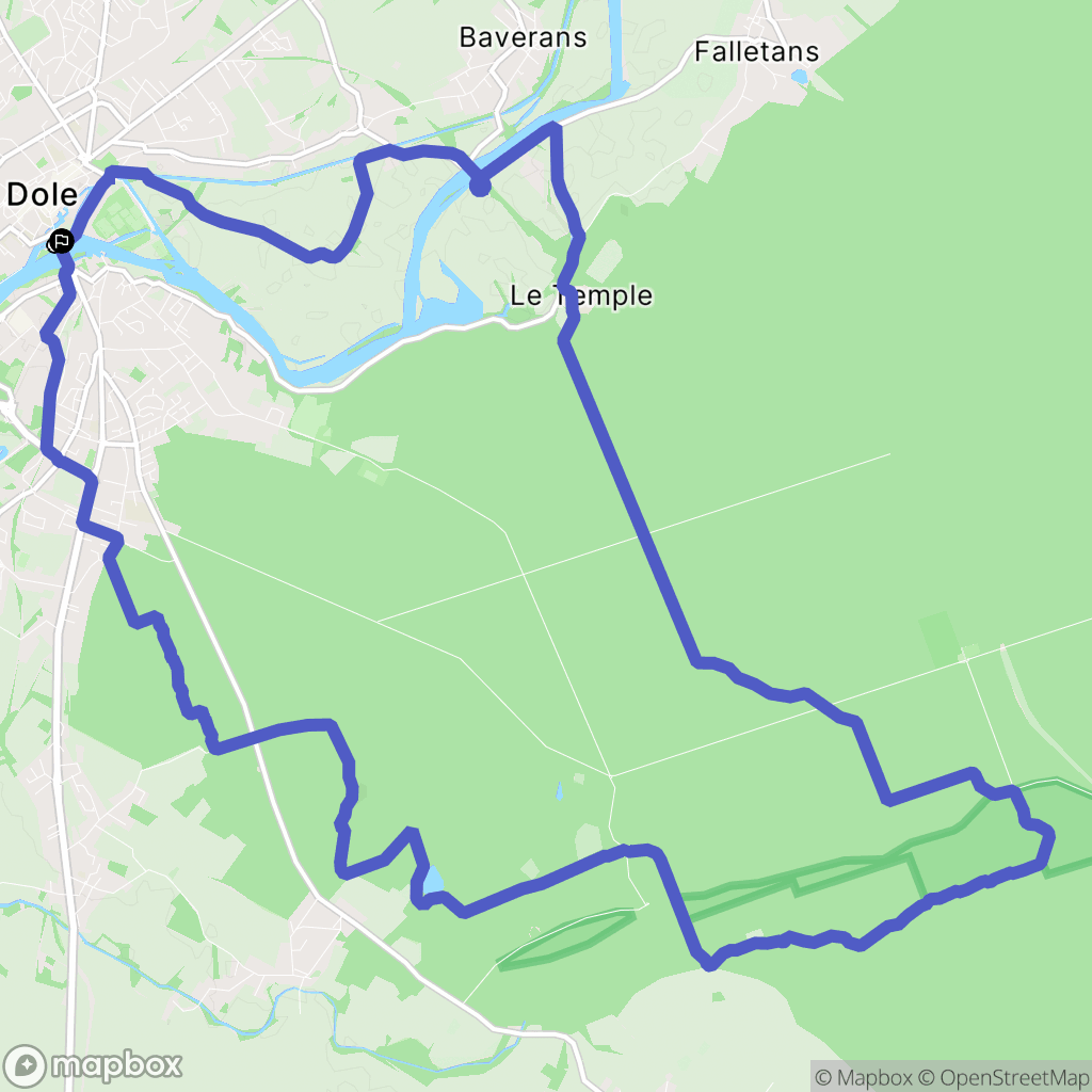 Dole : carte du parcours de randonnée - France