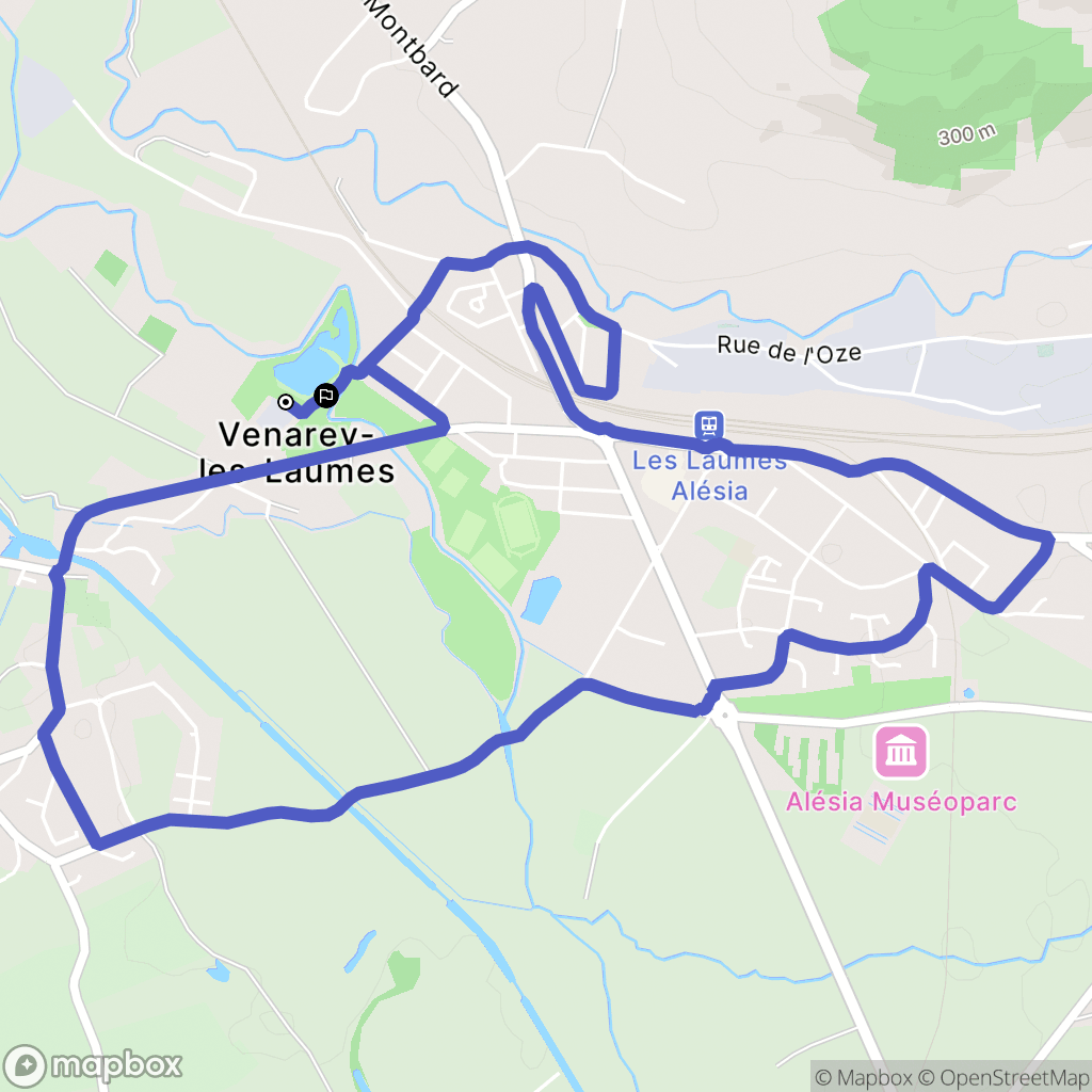 Venarey-les-Laumes : carte du parcours de randonnée - France