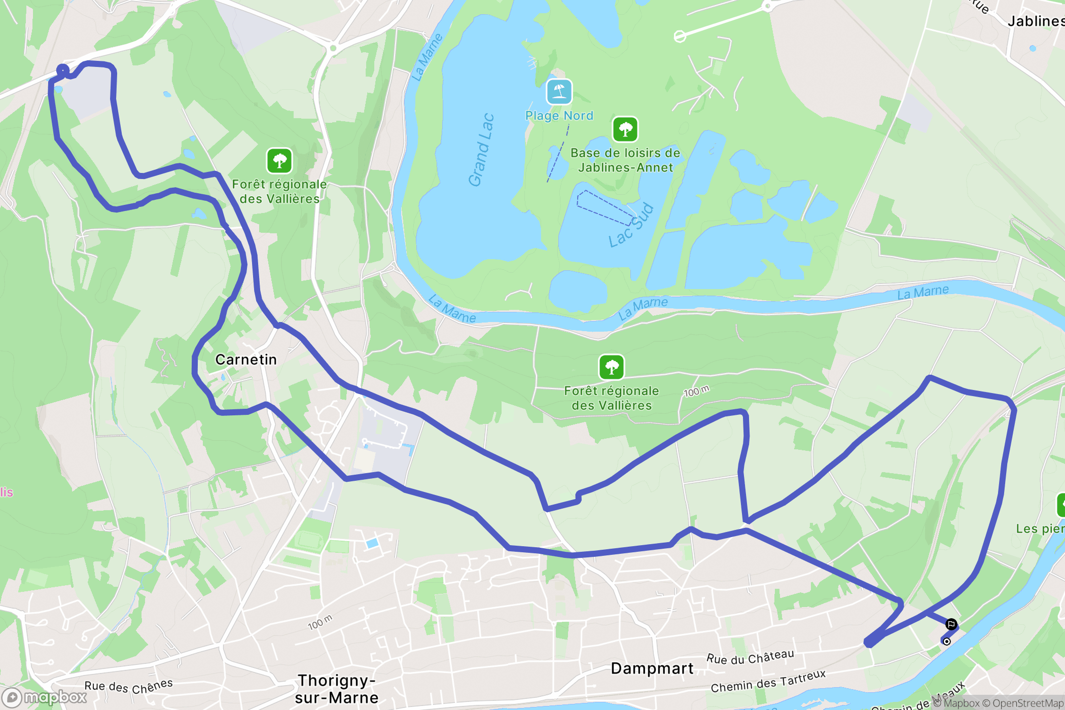 Dampmart : carte du parcours de randonnée - France
