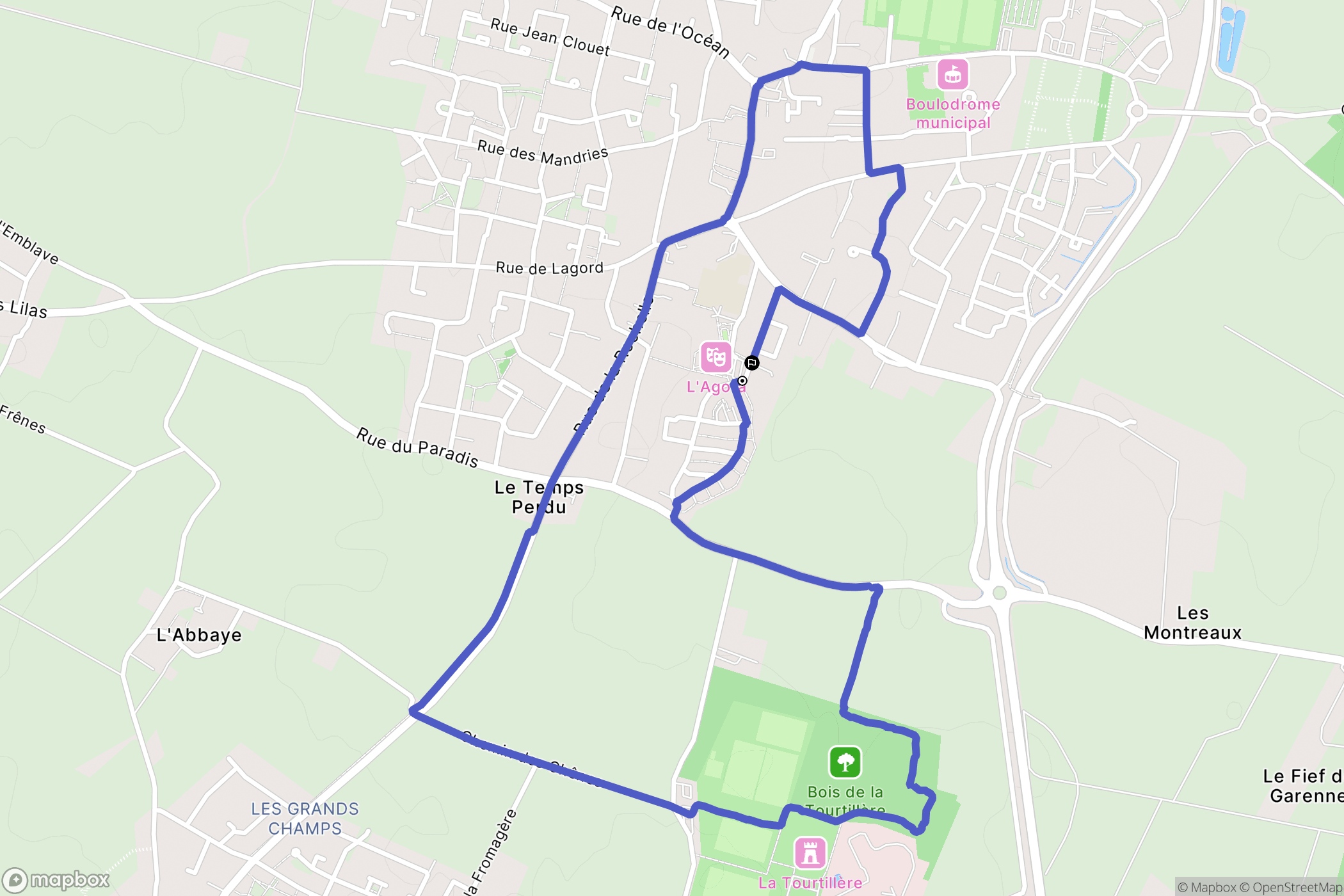 Saint-Xandre : carte du parcours de randonnée - France