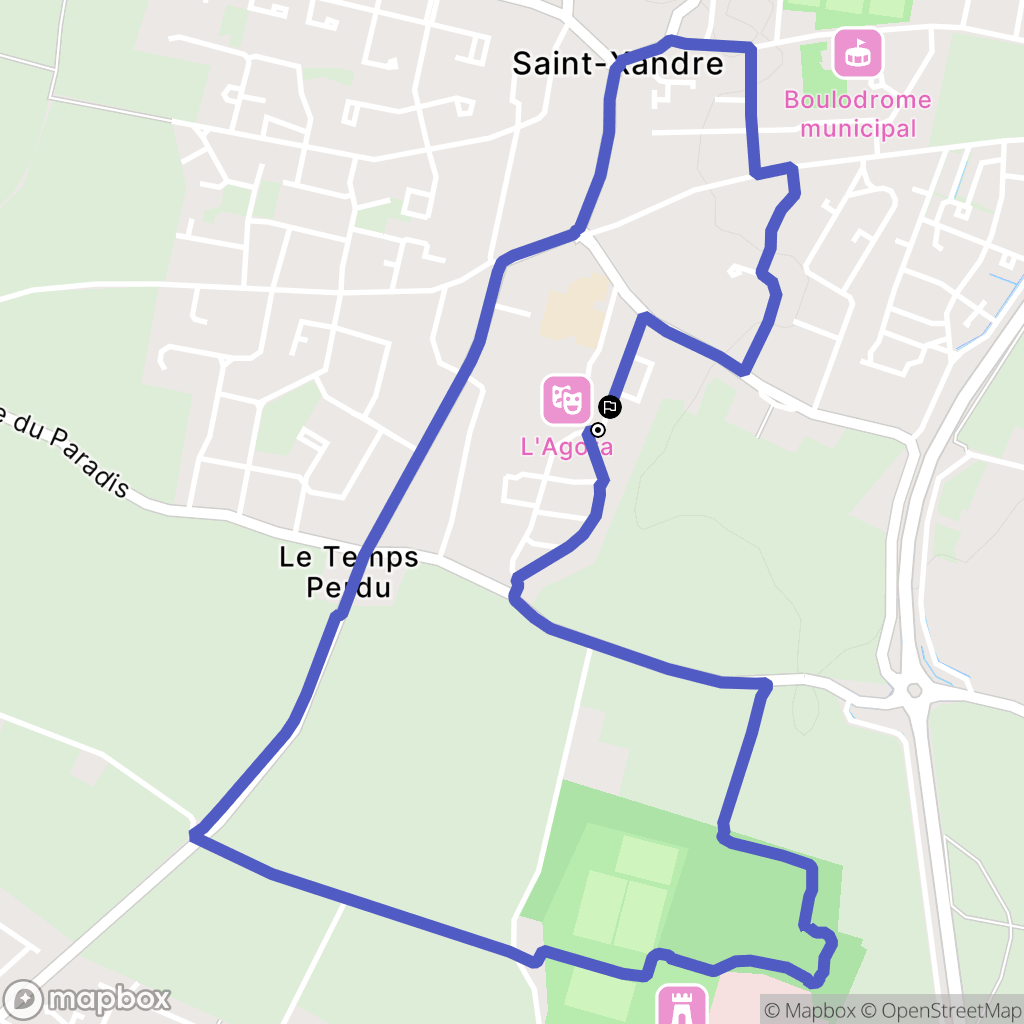 Saint-Xandre : carte du parcours de randonnée - France
