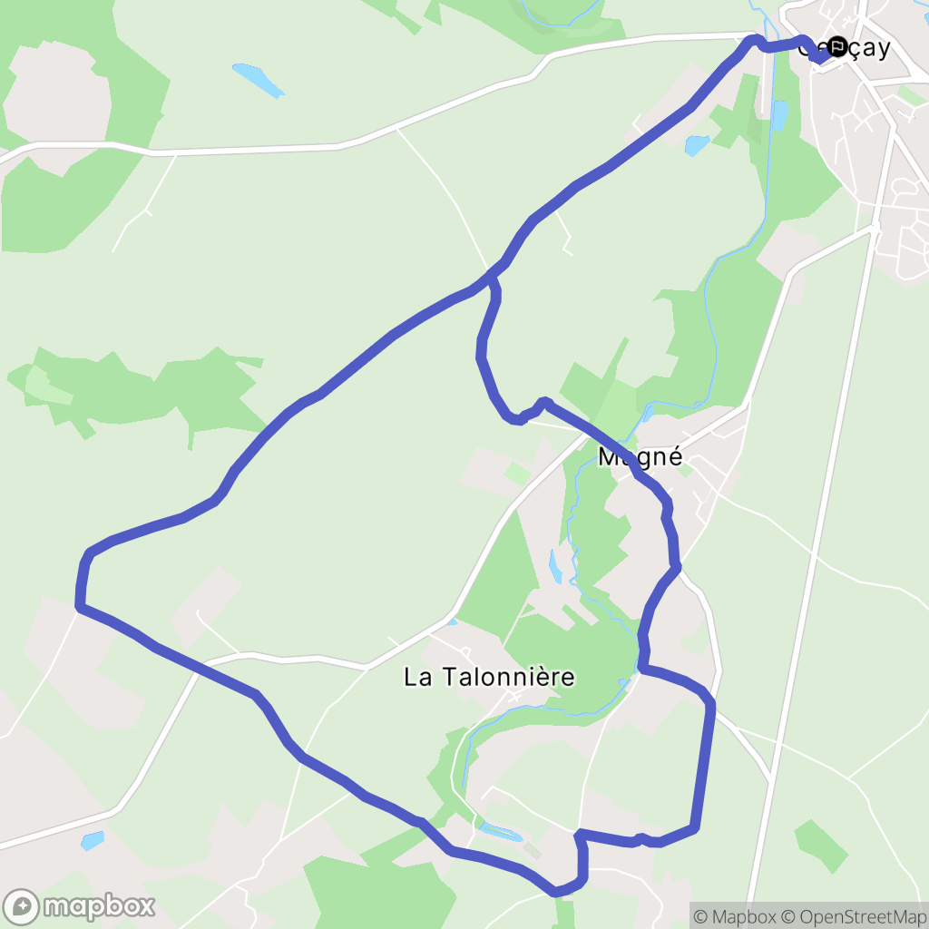 Gençay : carte du parcours de randonnée - France