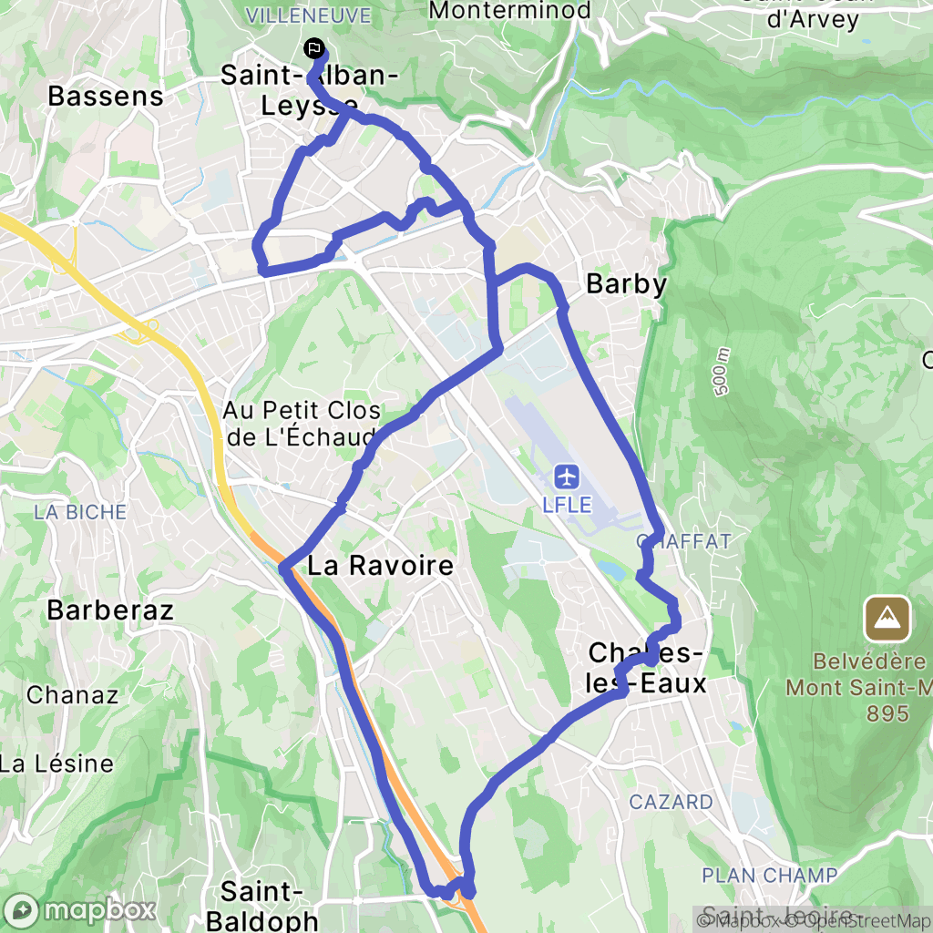 Saint-Alban-Leysse : carte du parcours de randonnée - France