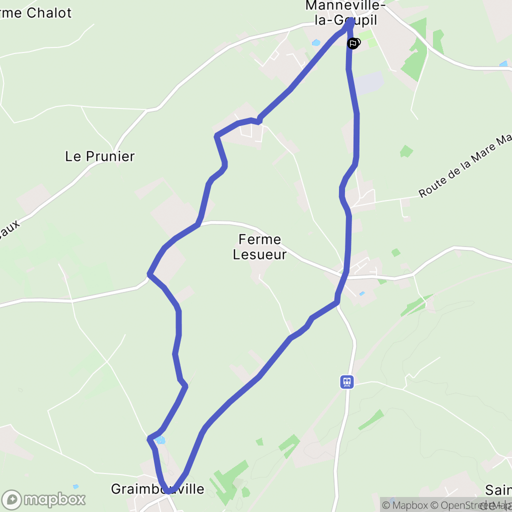 Manneville-la-Goupil : carte du parcours de randonnée - France